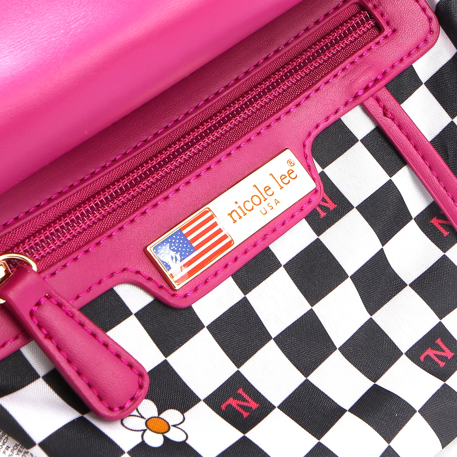 BOLSO DE MANO CON PARCHES DE COLORES (VIOLETA)