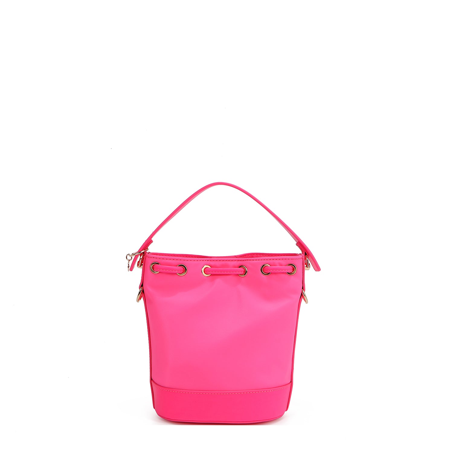 SAC SEAU À PATCHS COLORÉS (ROSE)