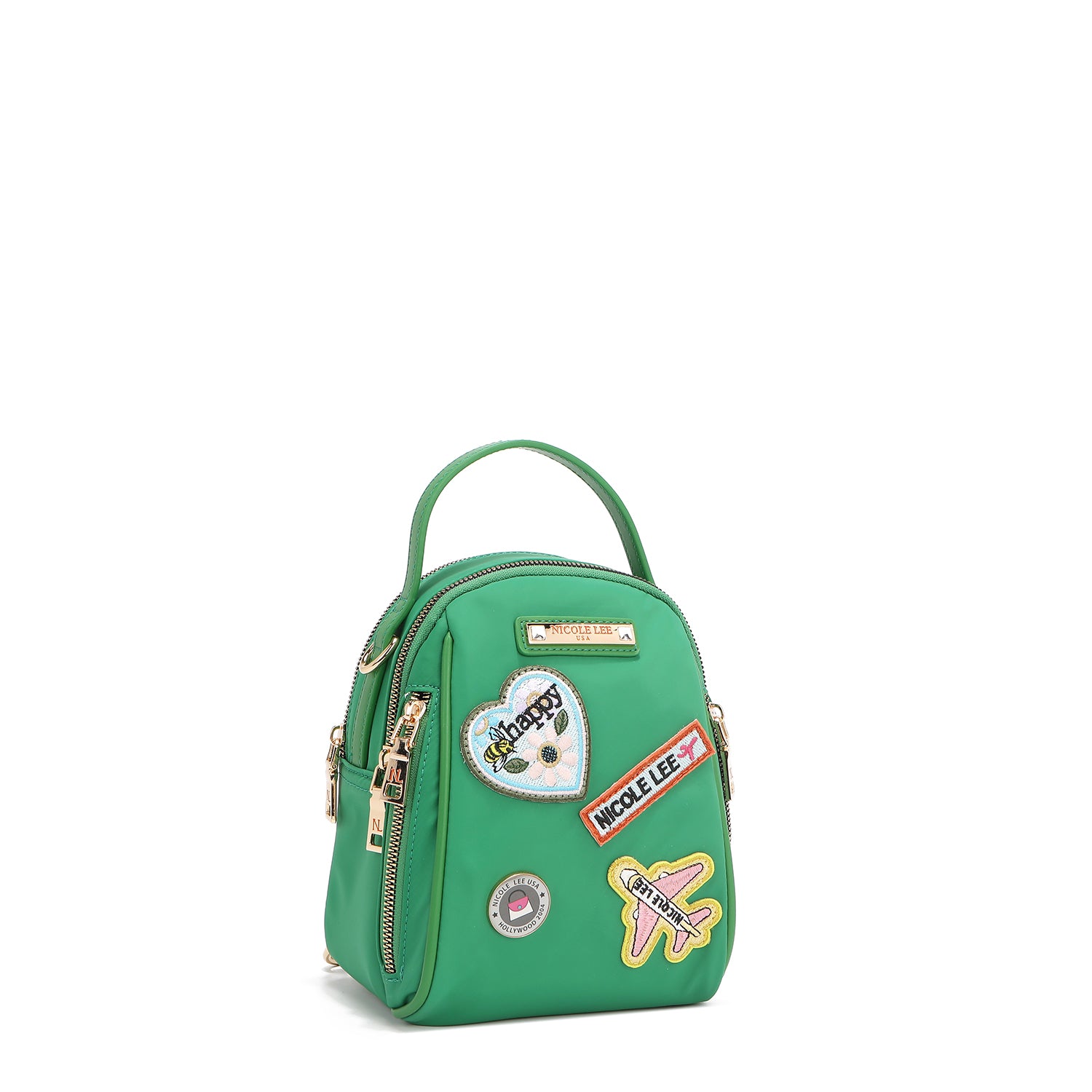 BOLSO MULTIUSOS CON PARCHES DE COLORES (VERDE)