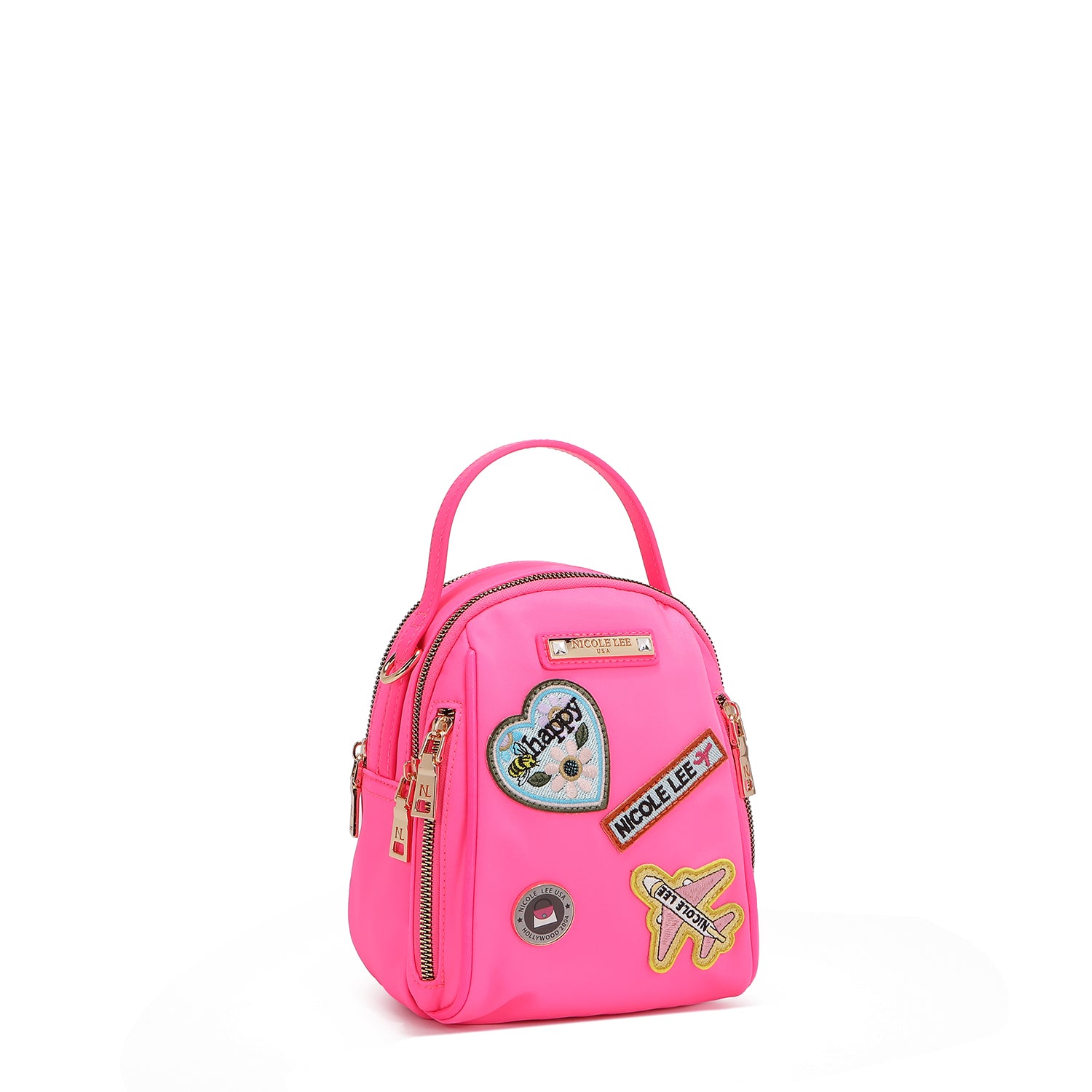 BOLSO MULTIUSOS CON PARCHES DE COLORES (ROSA)