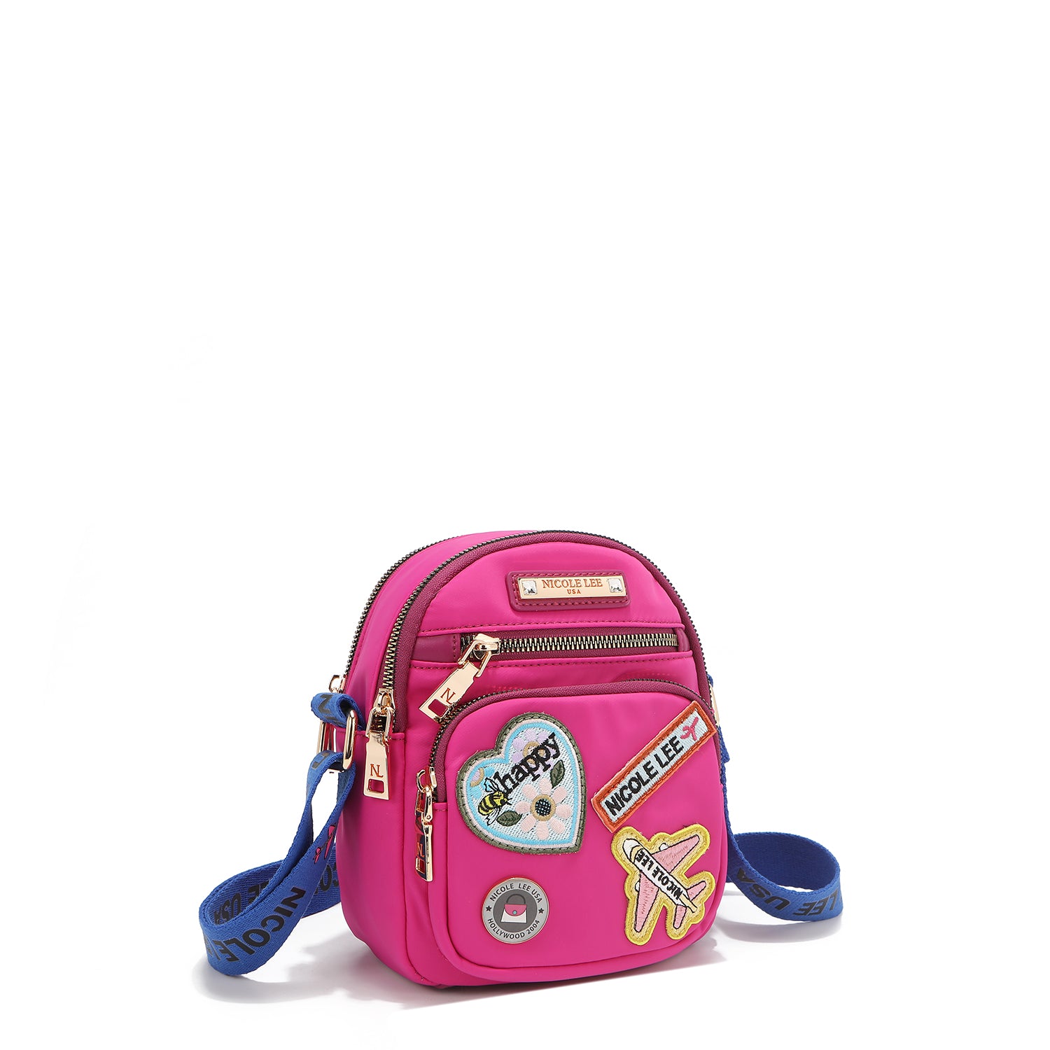 SAC BANDOULIÈRE AVEC PATCHS COLORÉS (VIOLET)