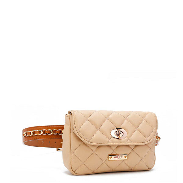 SAC DE TAILLE REMBOURRÉ/SAC À BANDOULIÈRE (BEIGE)