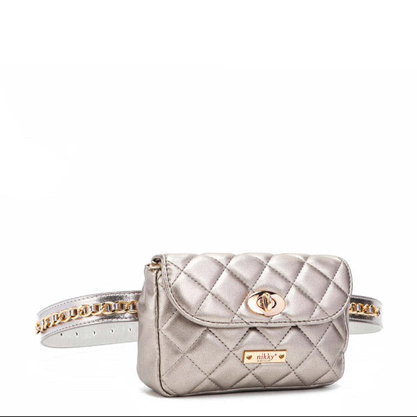 SAC DE TAILLE REMBOURRÉ/SAC À BANDOULIÈRE (ARGENT)