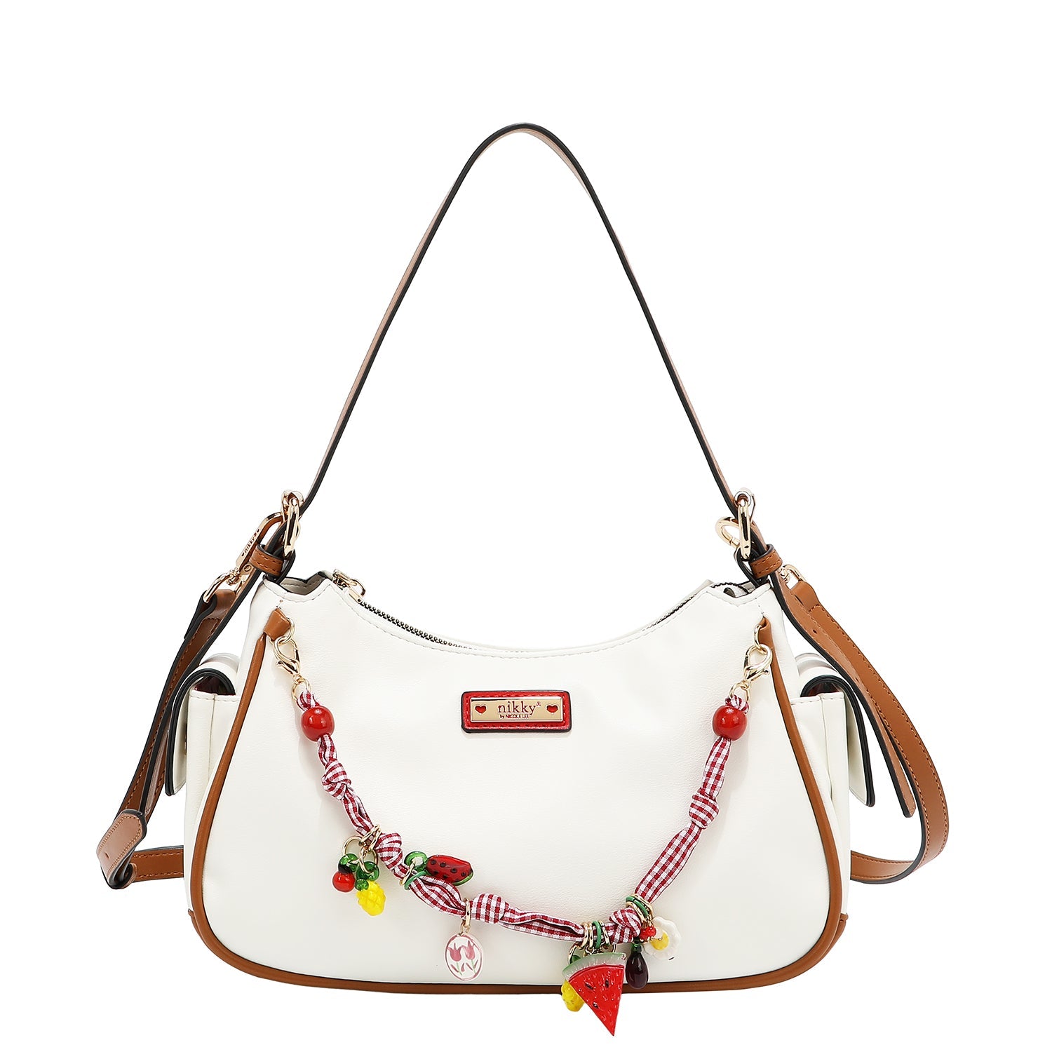 BOLSO DE HOMBRO CON ENCANTO (BLANCO)