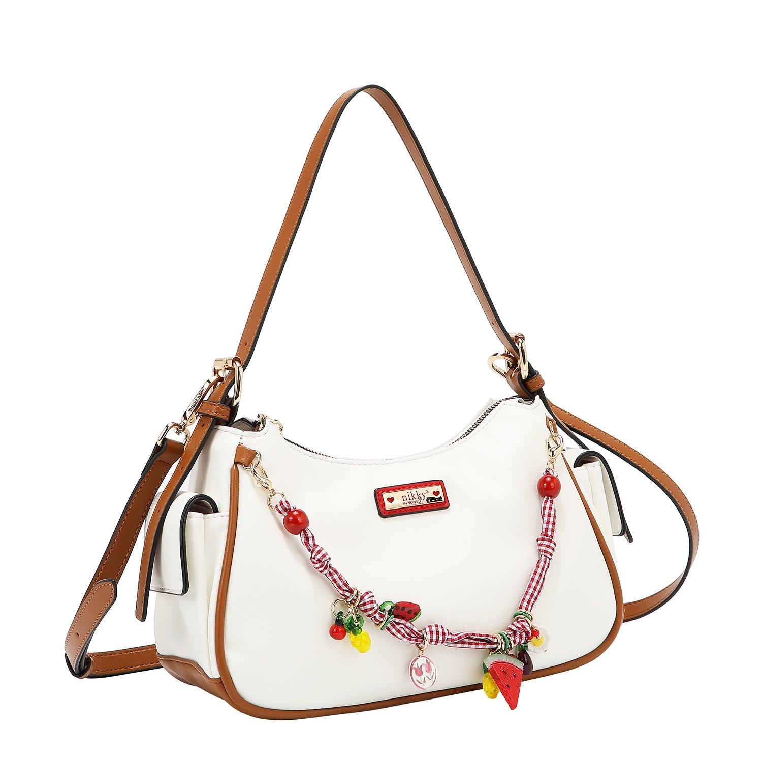 BOLSO DE HOMBRO CON ENCANTO (BLANCO)