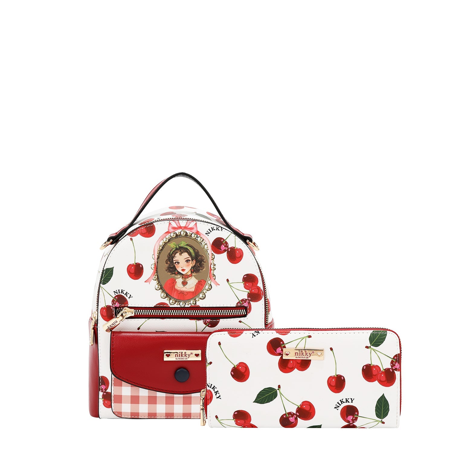 ENSEMBLE 3 PIÈCES (SAC À DOS, PETIT SAC À DOS ET PORTEFEUILLE) (<tc>CHERRY LIPS</tc>-BLANC)