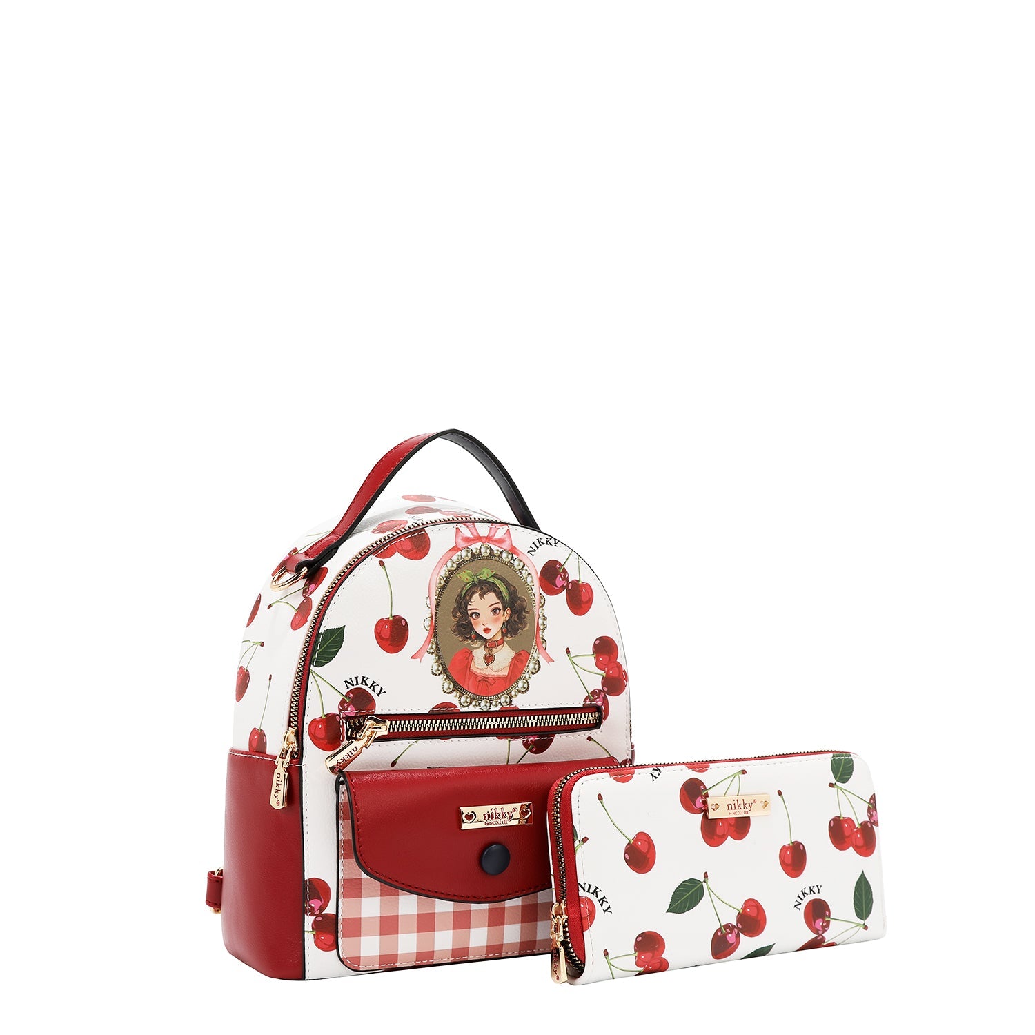 ENSEMBLE 3 PIÈCES (SAC À DOS, PETIT SAC À DOS ET PORTEFEUILLE) (<tc>CHERRY LIPS</tc>-BLANC)