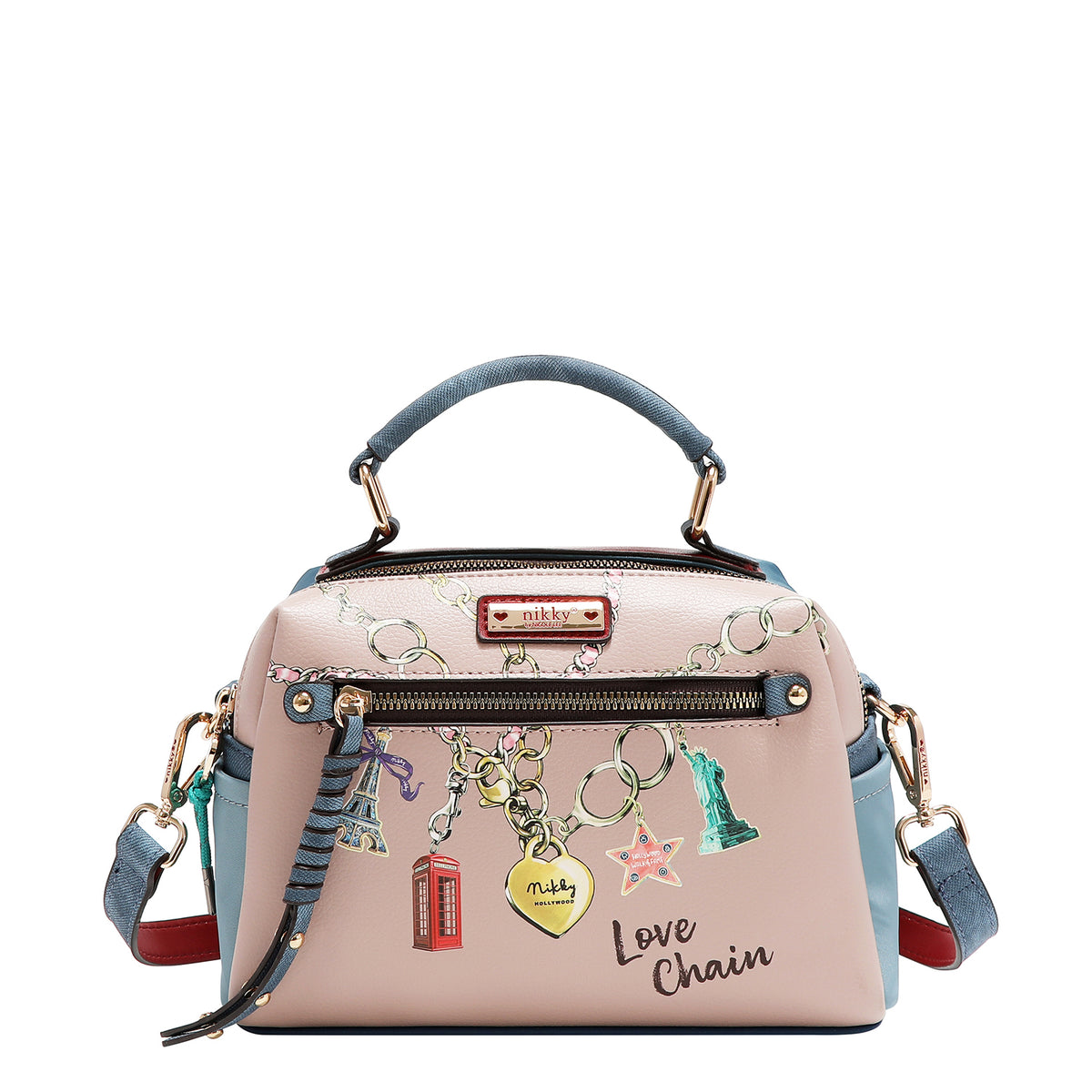 CONJUNTO 3 PIEZAS (MOCHILA, BANDOLERA, CARTERA) (LOVE CHAIN)