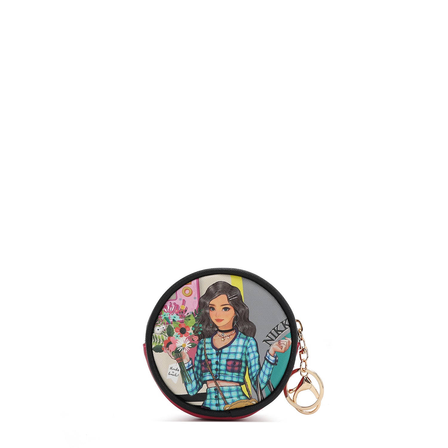 KEYCHAIN WITH ROUND PURSE (<tc><tc><tc>Nikky</tc> Goes Shopping</tc></tc>)