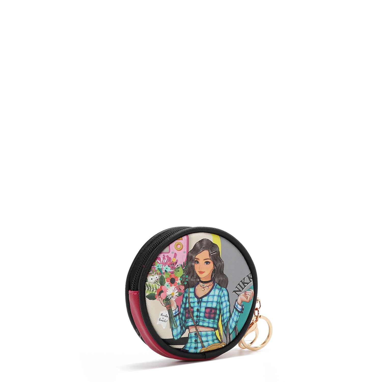 KEYCHAIN WITH ROUND PURSE (<tc><tc><tc>Nikky</tc> Goes Shopping</tc></tc>)