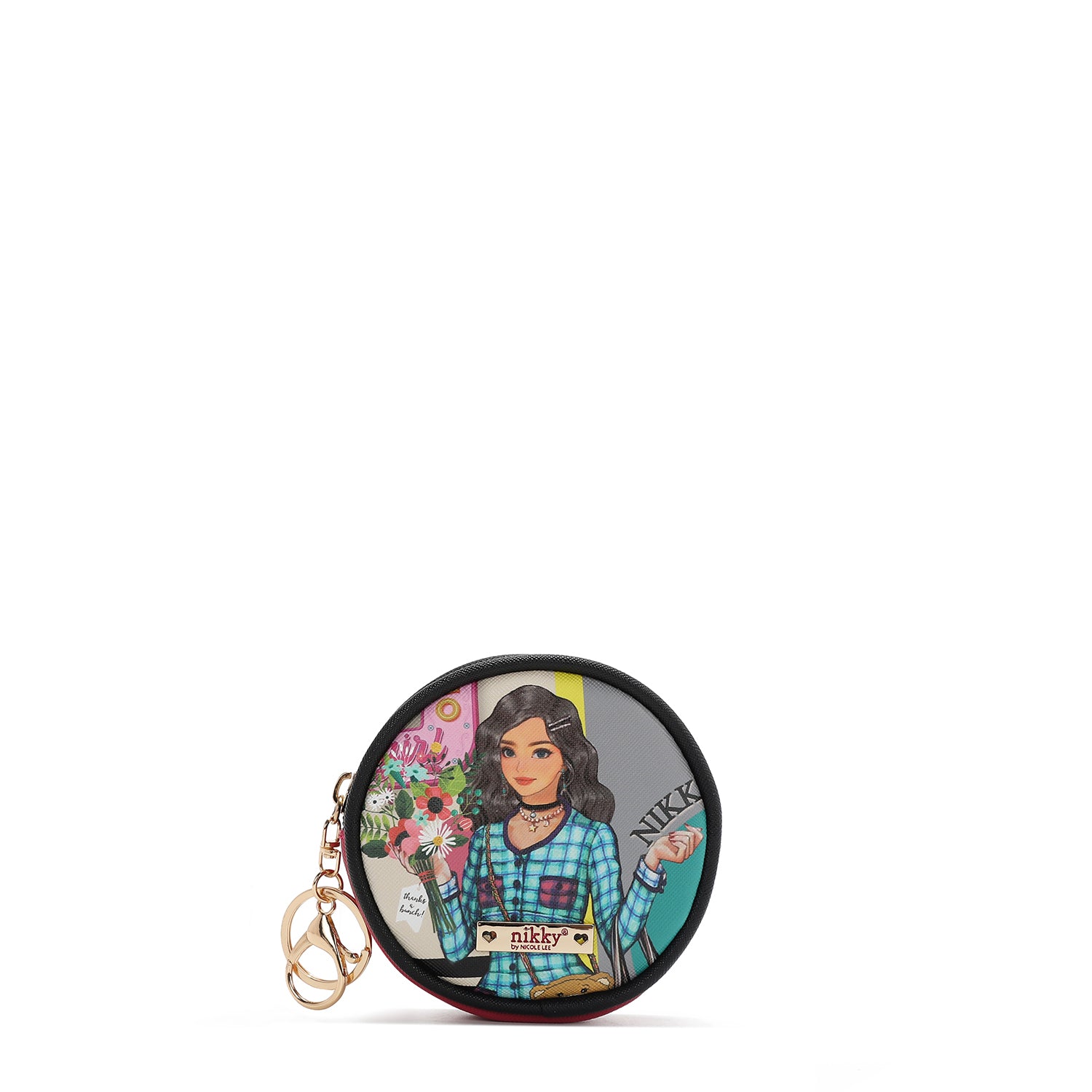 KEYCHAIN WITH ROUND PURSE (<tc><tc><tc>Nikky</tc> Goes Shopping</tc></tc>)