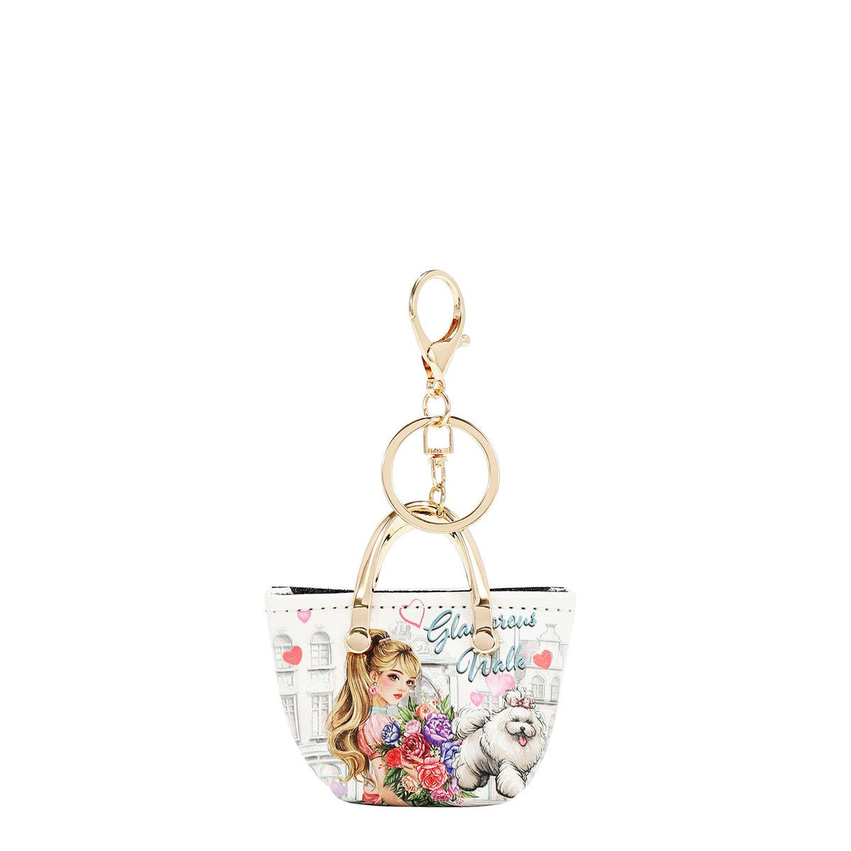 LLAVERO EN FORMA DE BOLSO (GLAMOROUS WALK-BLANCO)