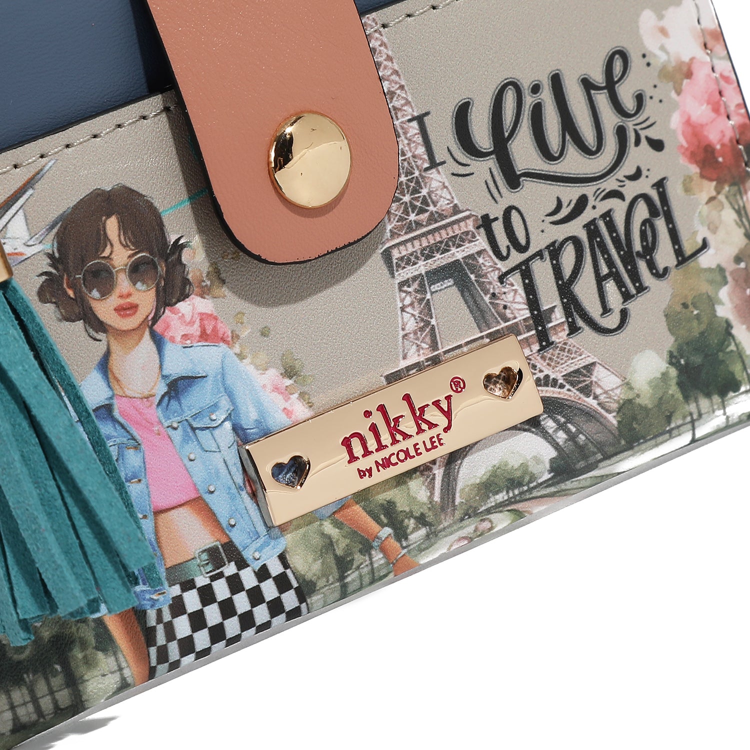 PORTA TARJETAS CON CREMALLERA (I LIVE TO TRAVEL)