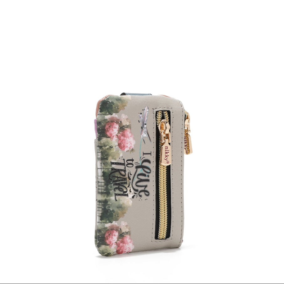 MINI PORTA TARJETAS CON CIERRE (I LIVE TO TRAVEL)