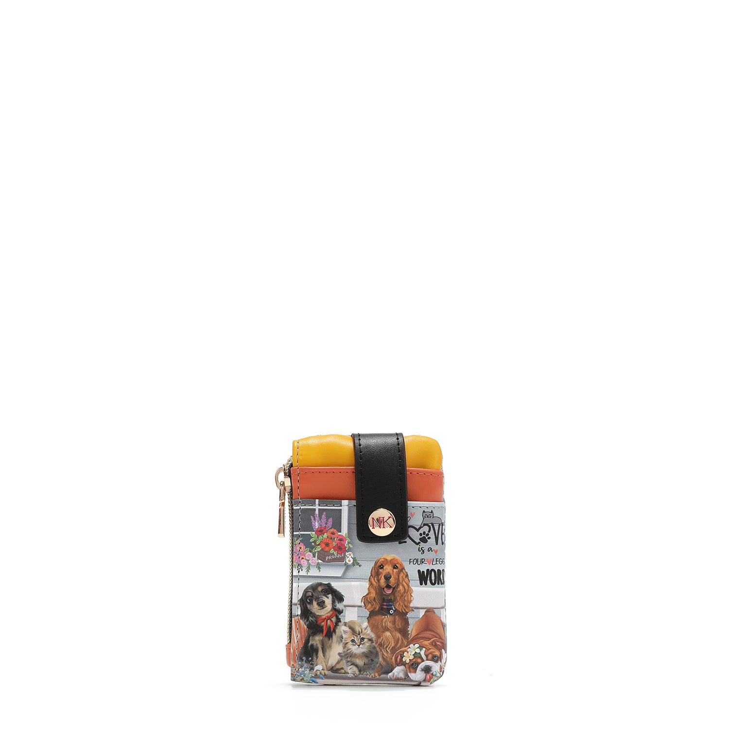 CARD HOLDER WITH ZIPPER CLOSURE AND PRESS BUTTON <tc><tc>One Happy Family</tc></tc>