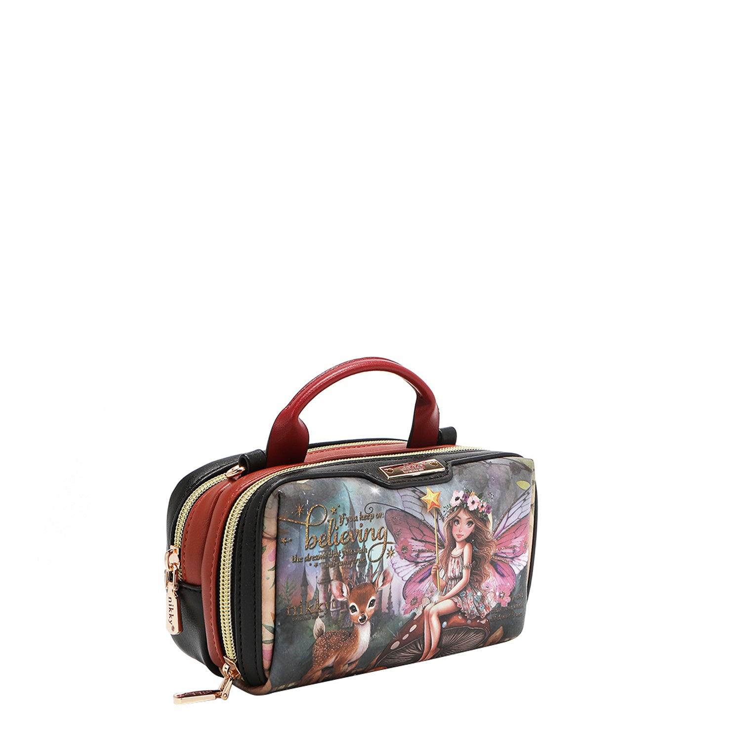 MINI SAC BANDOULIÈRE BOSTON AVEC DOUBLE FERMETURE ÉCLAIR (<tc>FAIRY TALE</tc>)