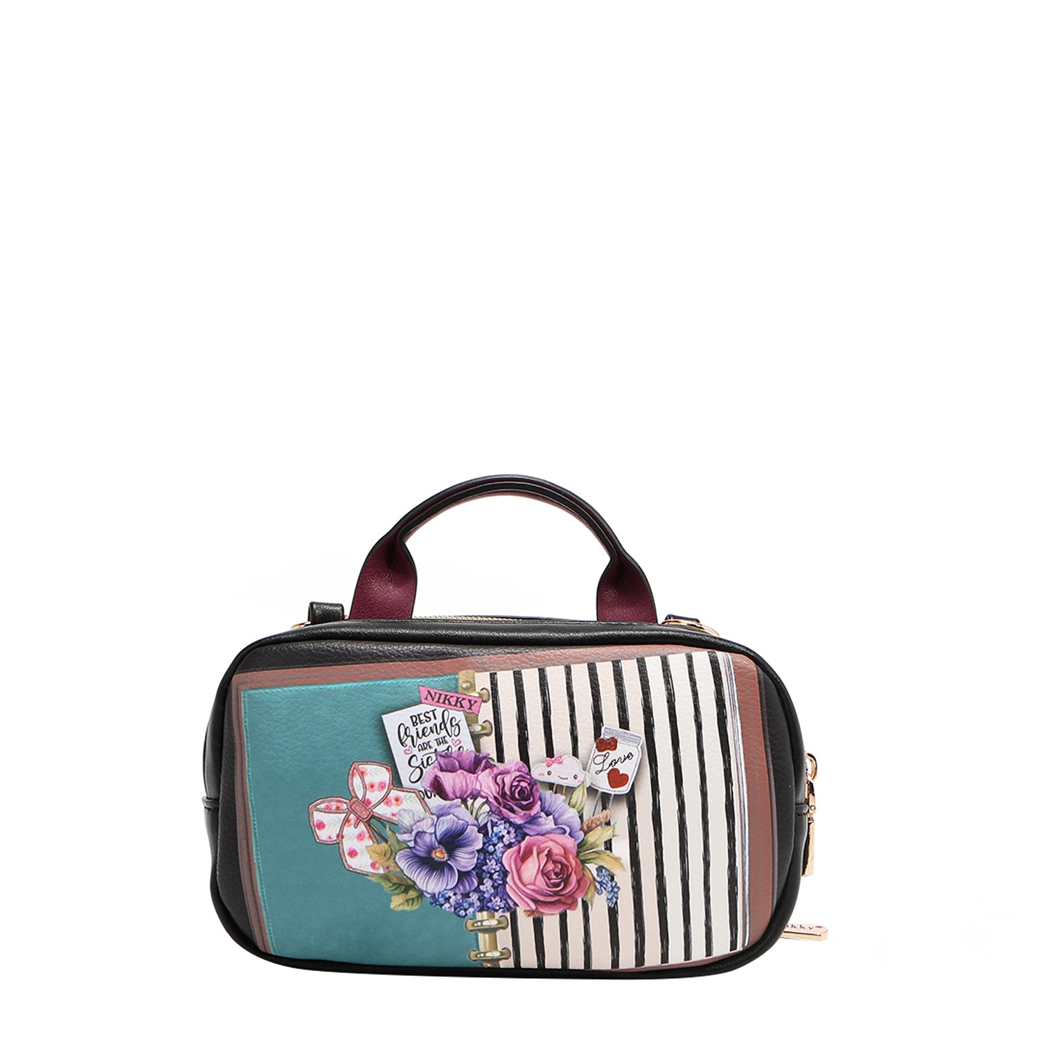 MINI BOSTON CROSSBODY BAG WITH DOUBLE ZIPPER (<tc>NOSTALGIA</tc>)