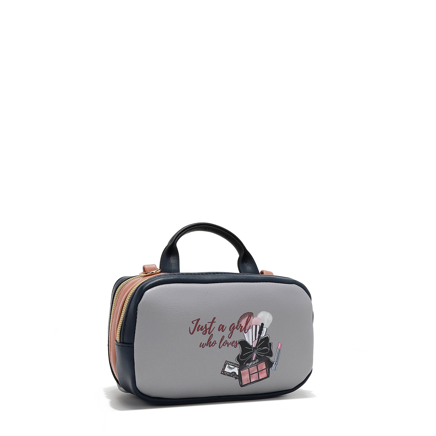 MINI BOSTON CROSSBODY BAG WITH DOUBLE ZIPPER (<tc>URBAN COFFEE DREAM</tc>)