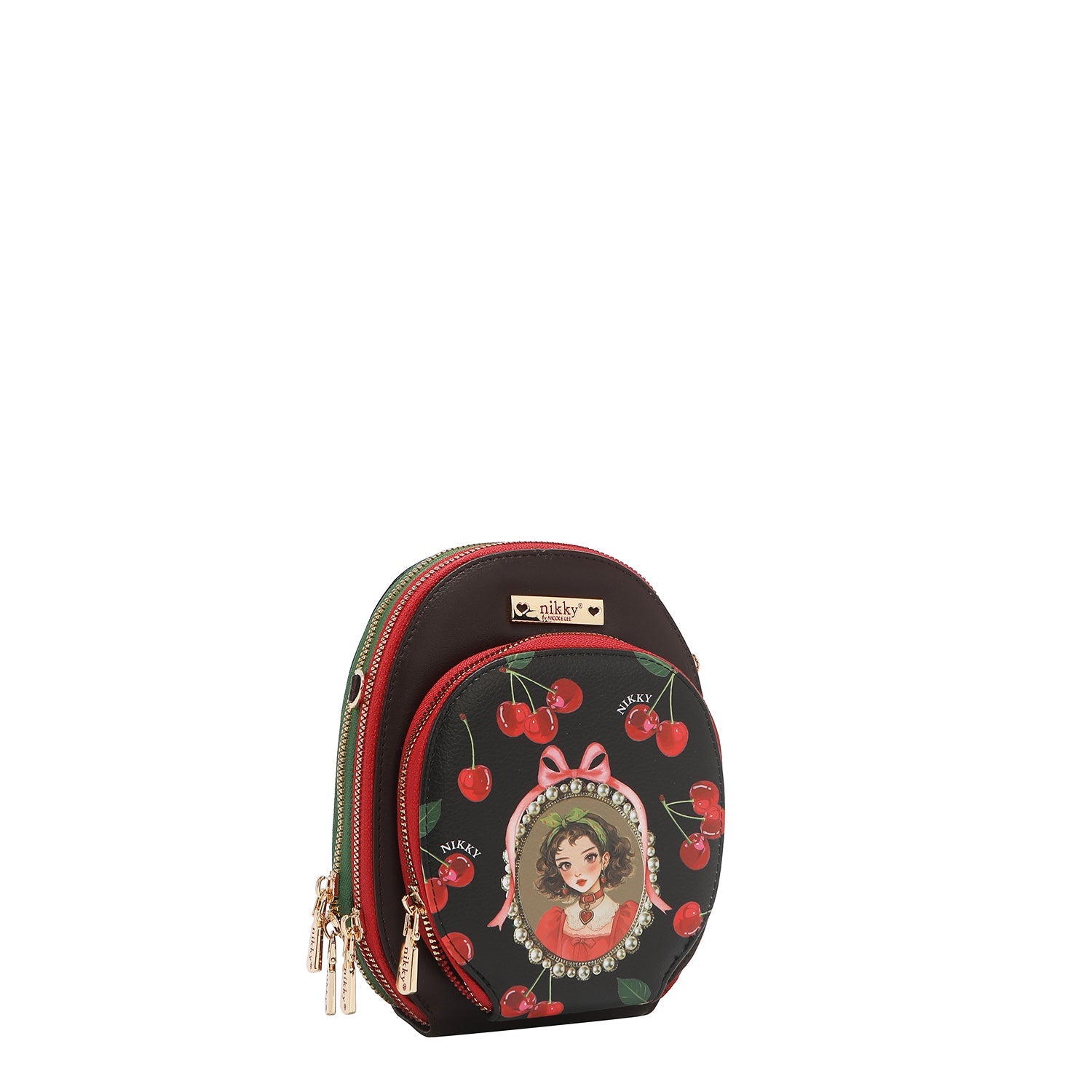 BANDOLERA CRUZADA PEQUEÑA (CHERRY LIPS-NEGRO)