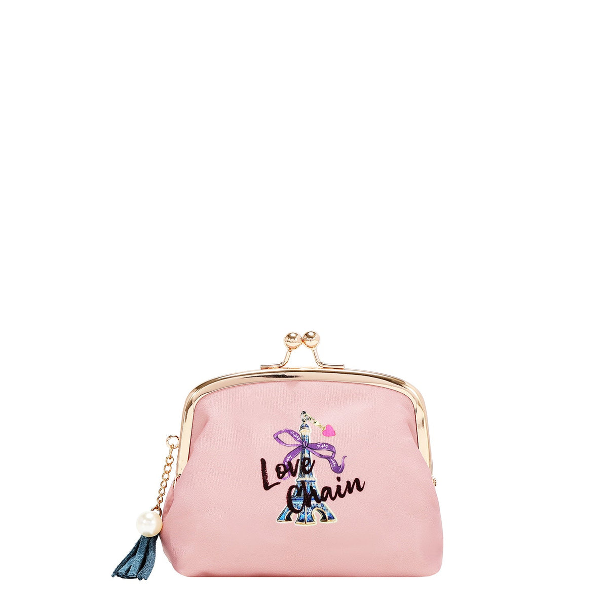 BOLSA DE COSMÉTICOS CON BESO BLOQUEADO (LOVE CHAIN)