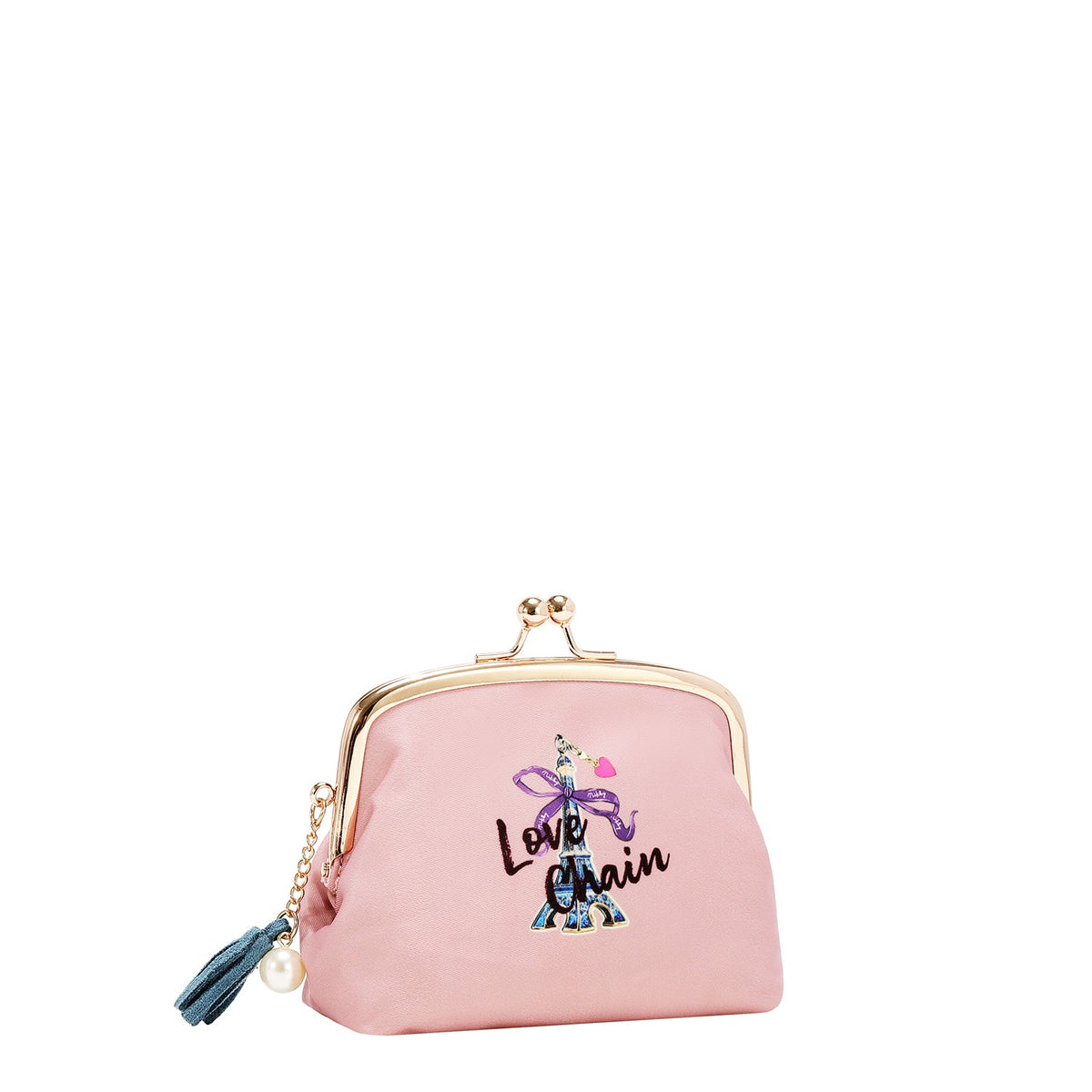 BOLSA DE COSMÉTICOS CON BESO BLOQUEADO (LOVE CHAIN)