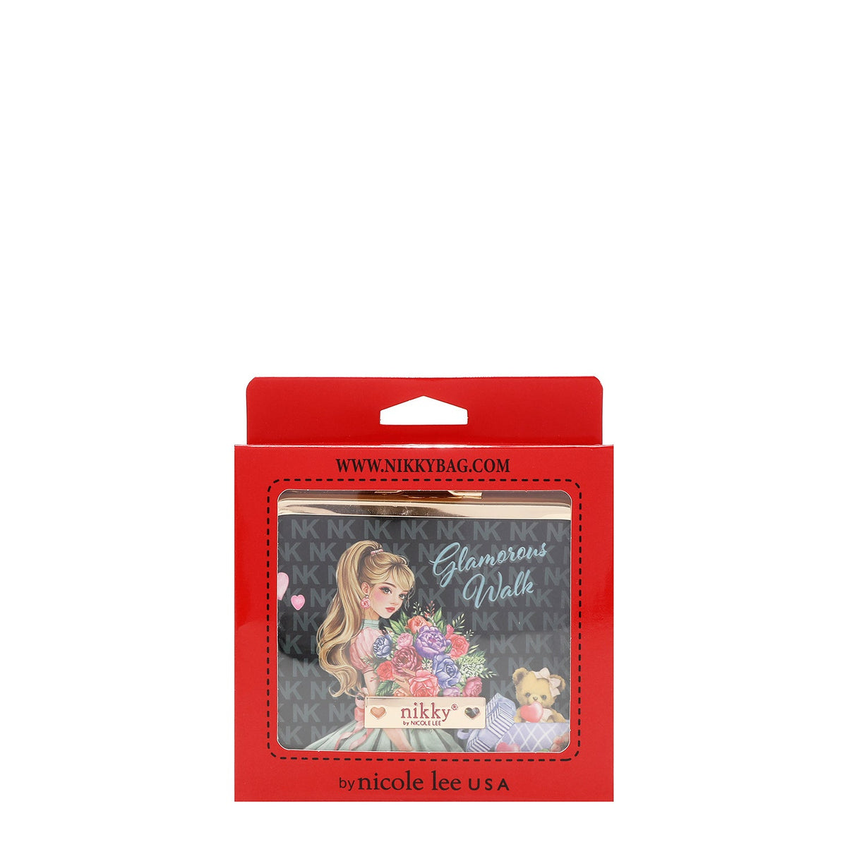MONEDERO CON BLOQUEO DE BESO (GLAMOROUS WALK-NEGRO)