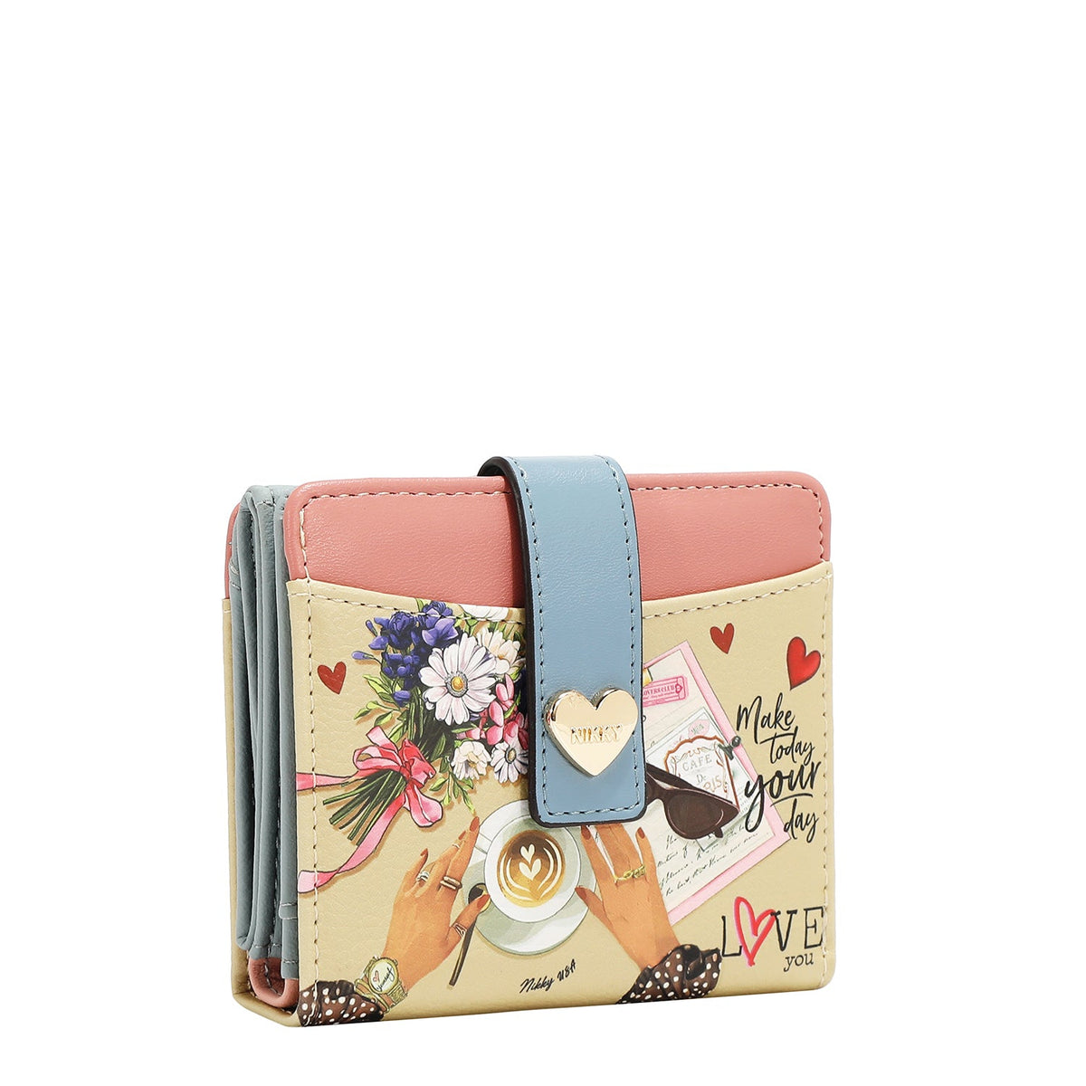 COMPACT WALLET WITH HEART BUTTON (YOUR MEMORY)