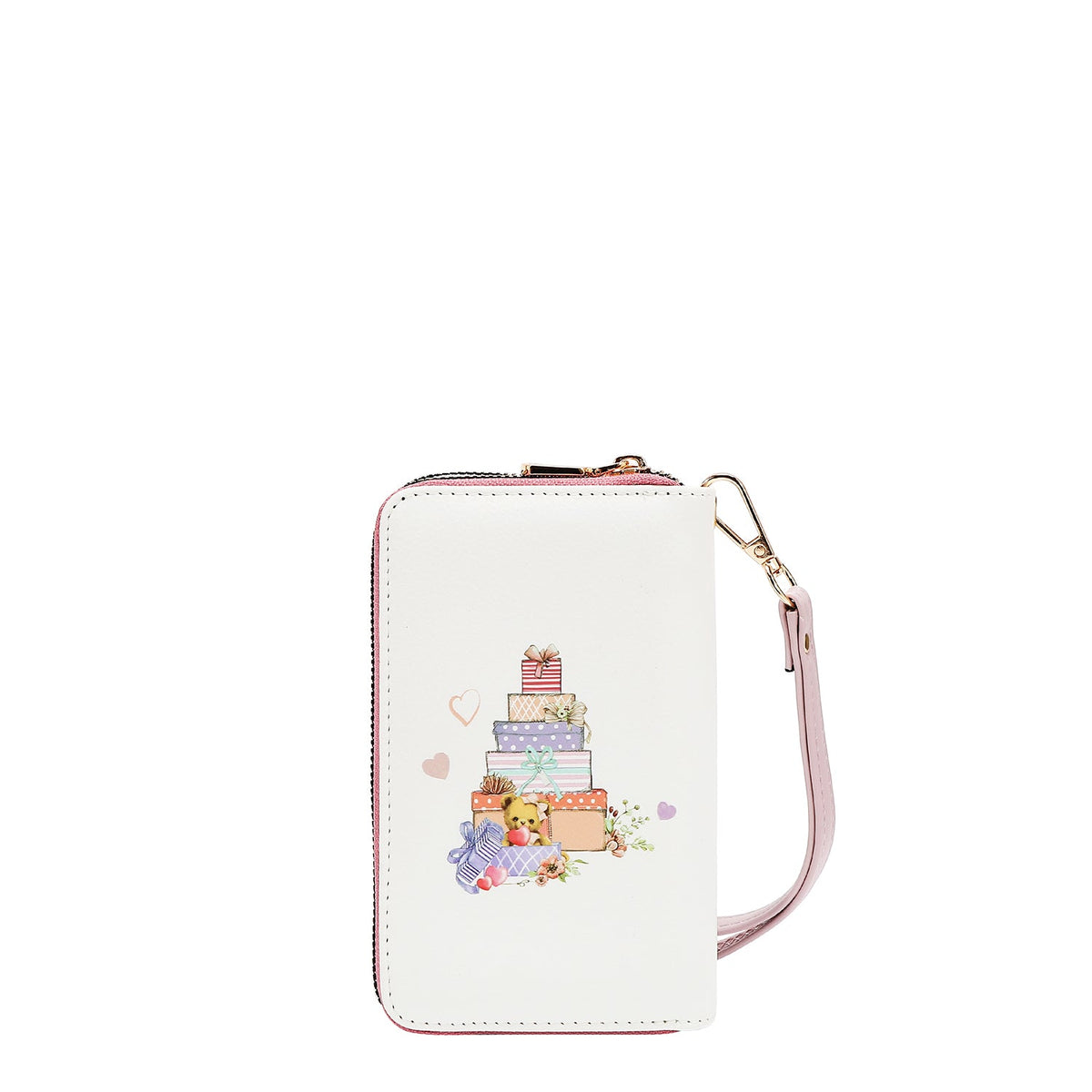 PORTAFOGLIO CON DOPPIA CERNIERA (GLAMOROUS WALK-WHITE)