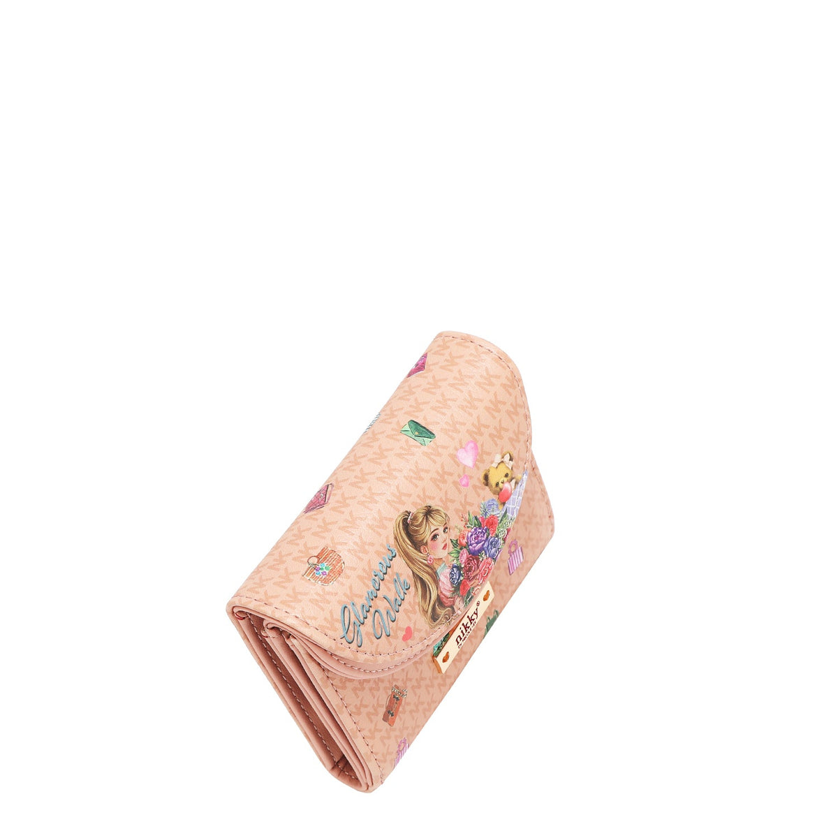 CARTERA COMPACTA DOBLE SOLAPA (GLAMOROUS WALK-ROSA)