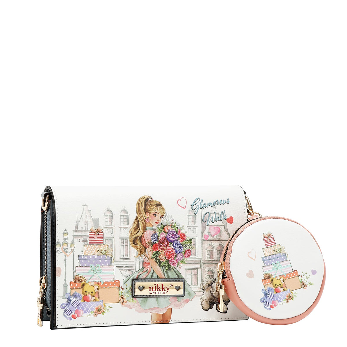 BANDOLERA DE 2 PIEZAS (GLAMOROUS WALK-BLANCO)