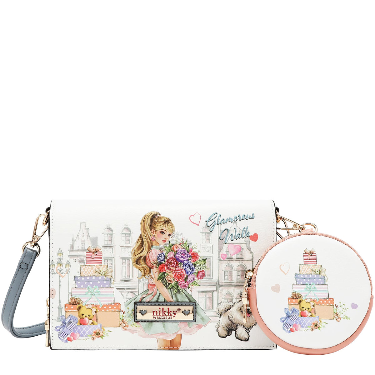 BANDOLERA DE 2 PIEZAS (GLAMOROUS WALK-BLANCO)