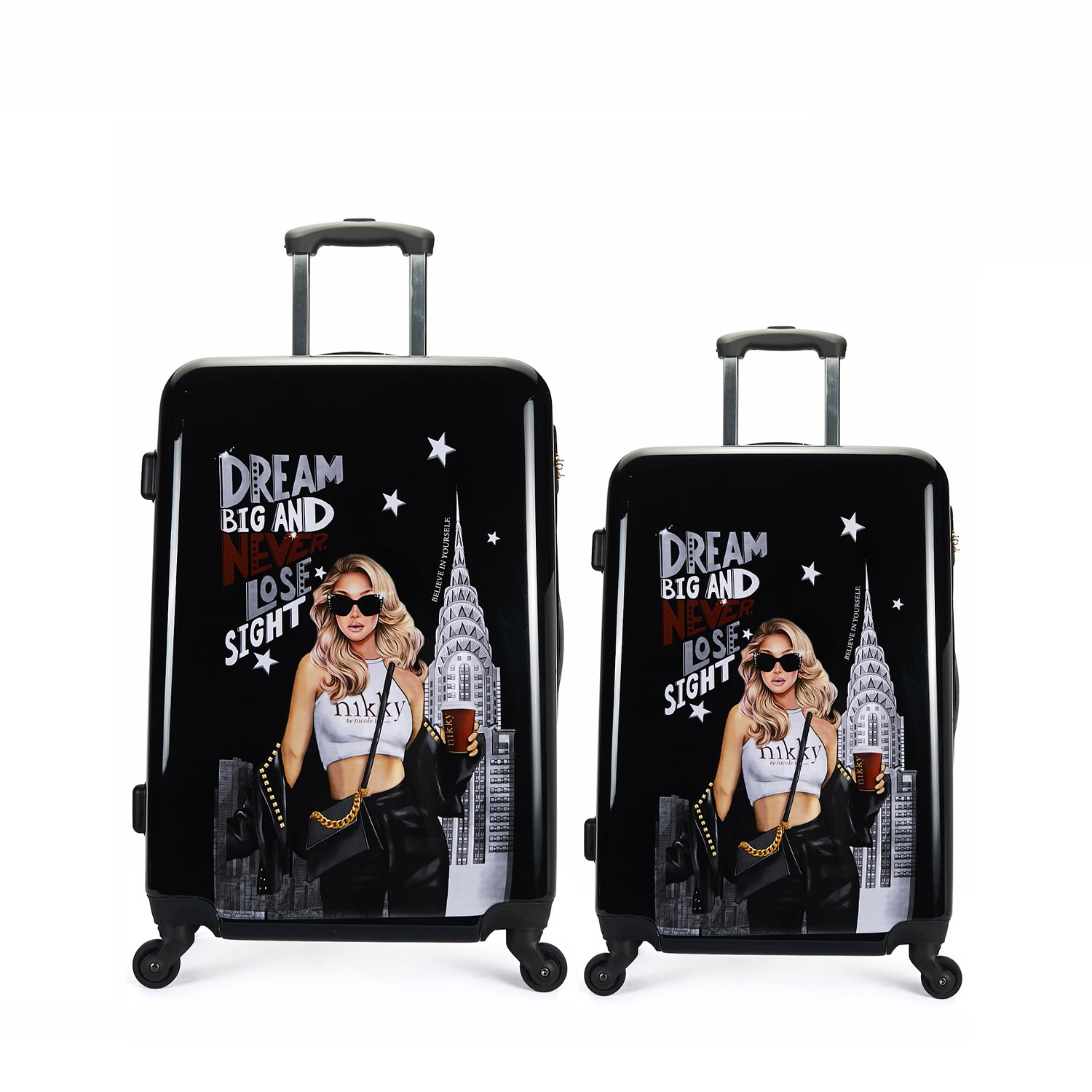 SET OF 2 ABS PLASTIC SUITCASES <tc><tc>Dreamer</tc></tc>