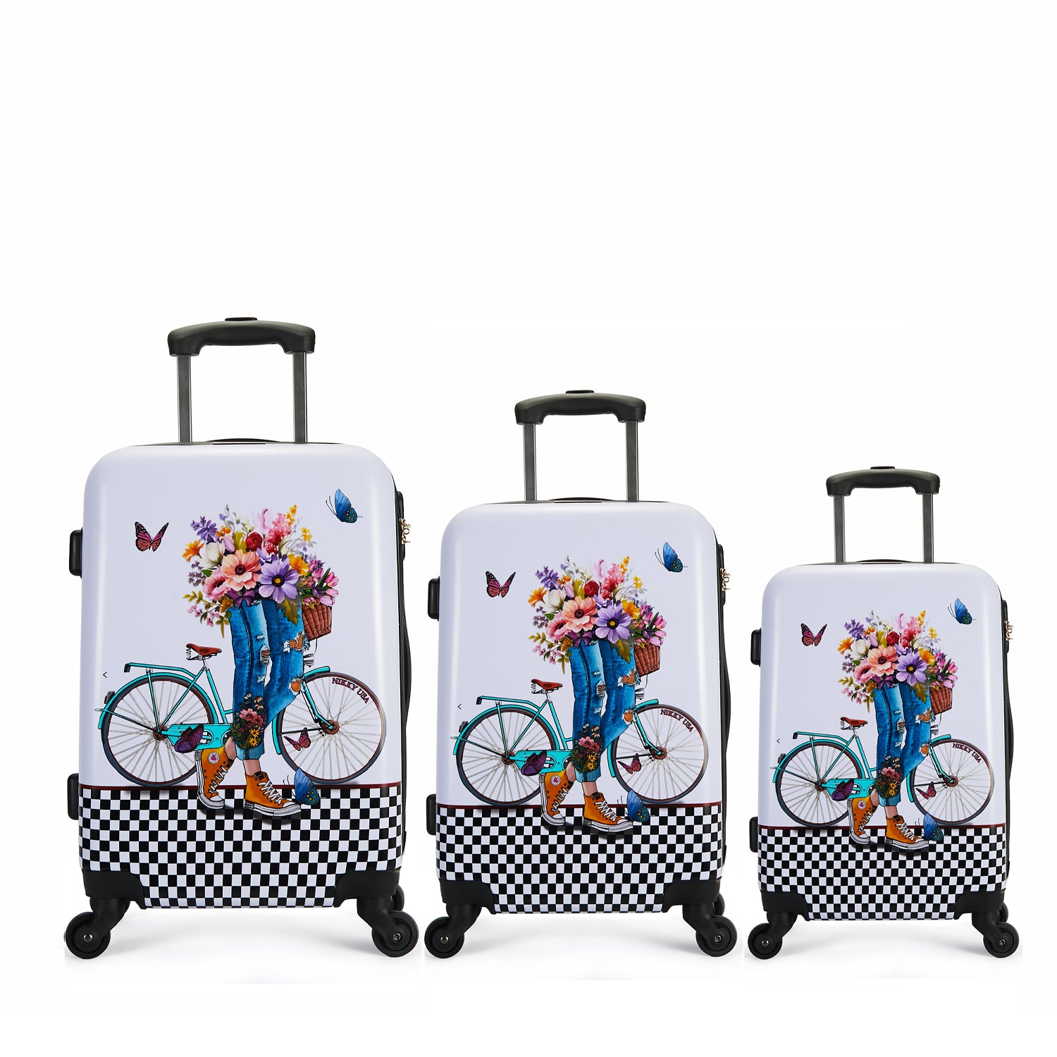 SET OF 3 ABS PLASTIC SUITCASES <tc><tc>Step By Step</tc></tc>