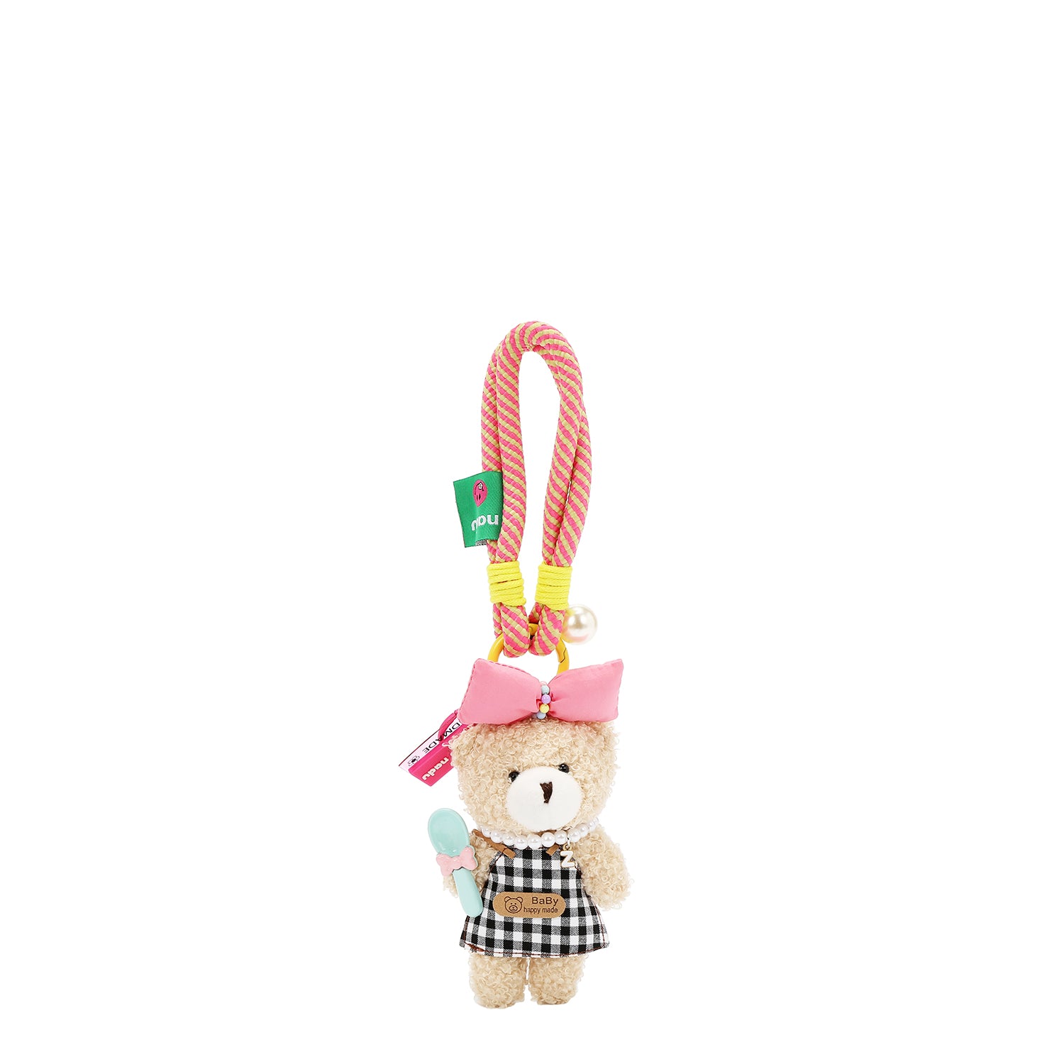 ROBE À CARREAUX PENDENTIF OURS
