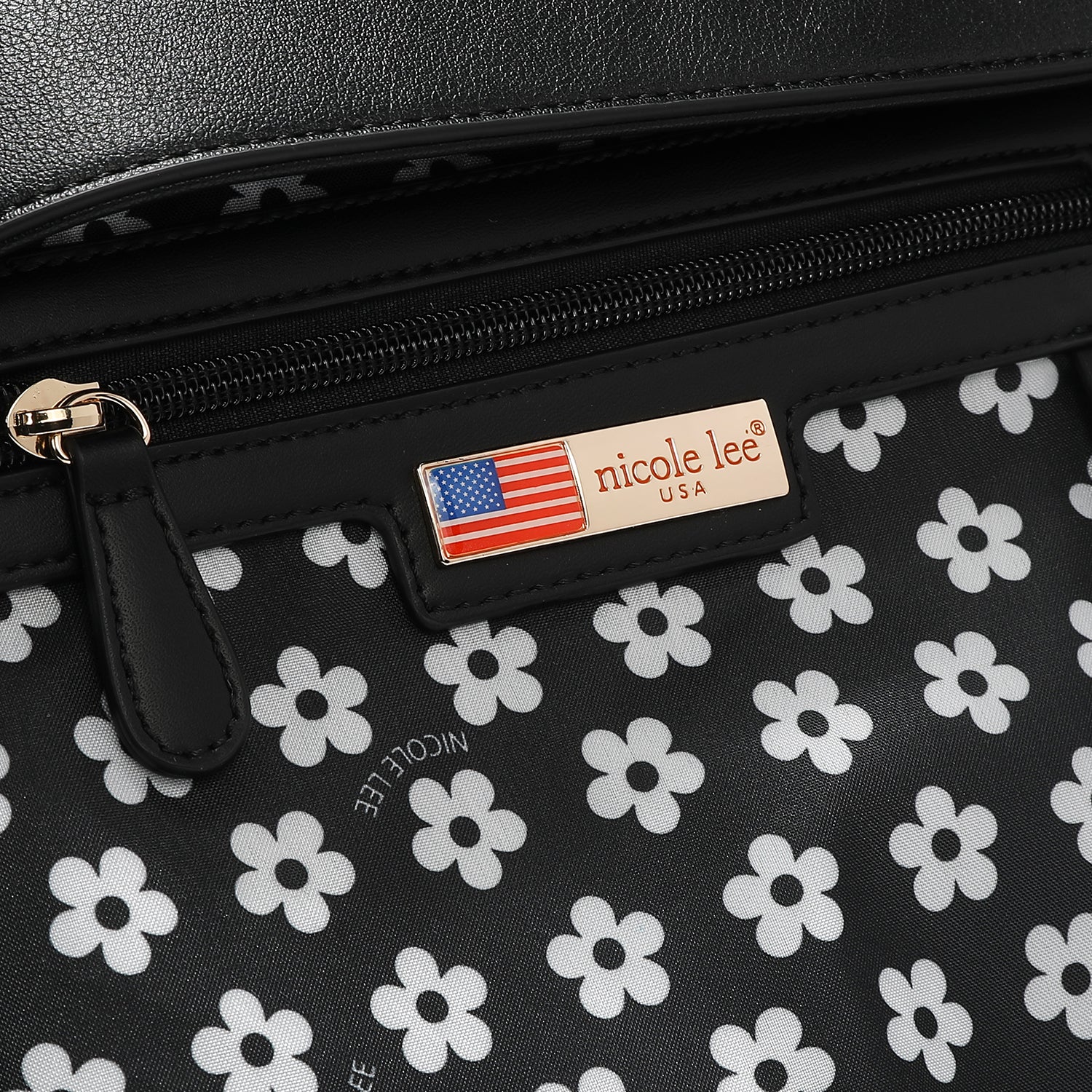 CROSSBODY BACKPACK WITH SEQUIN FLOWERS (BLACK)