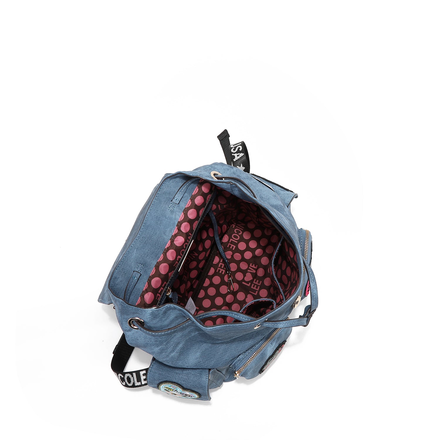 SAC À DOS AVEC PLUSIEURS PATCHS (MARRON)