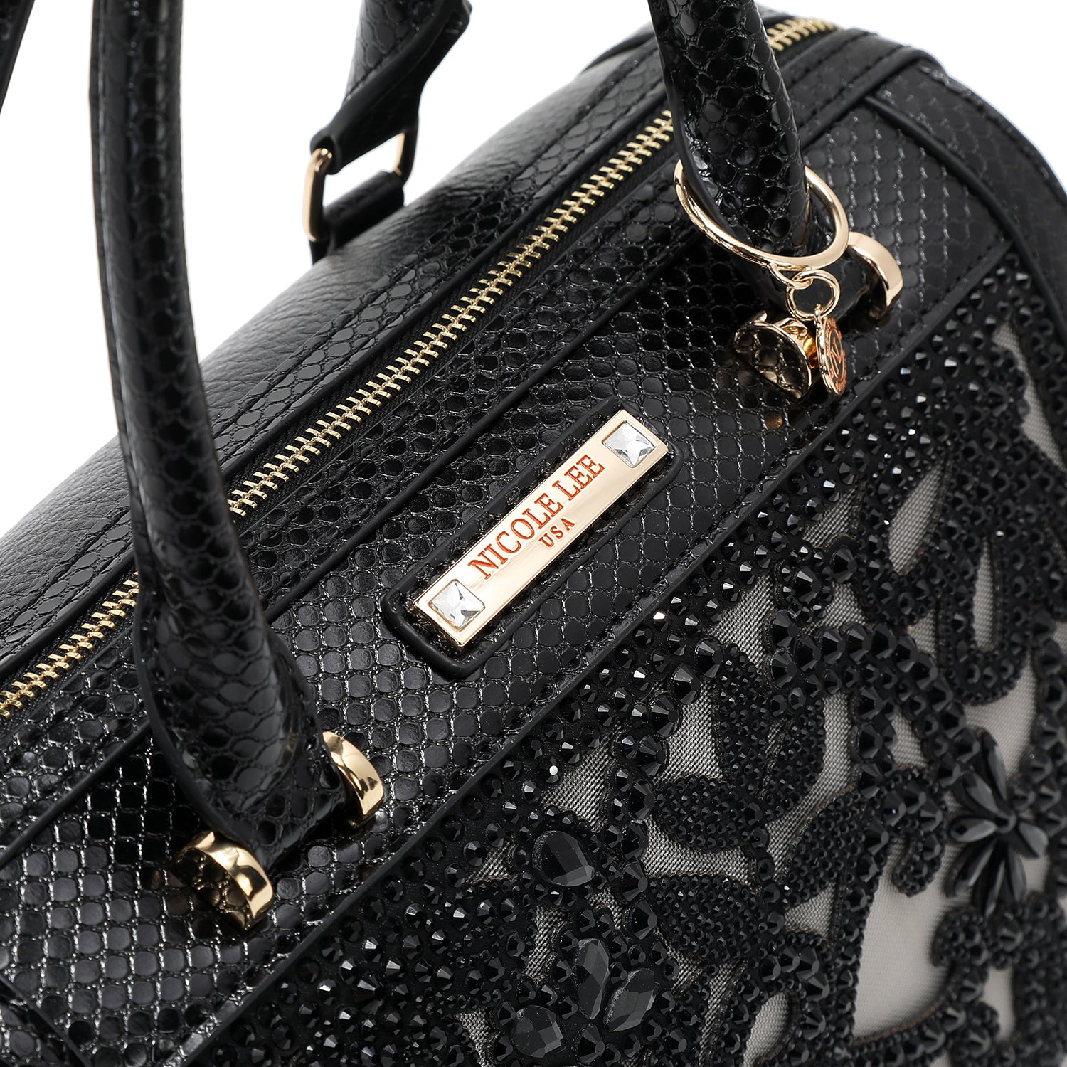 BOLSO BOSTON CON ENCAJE (NEGRO)