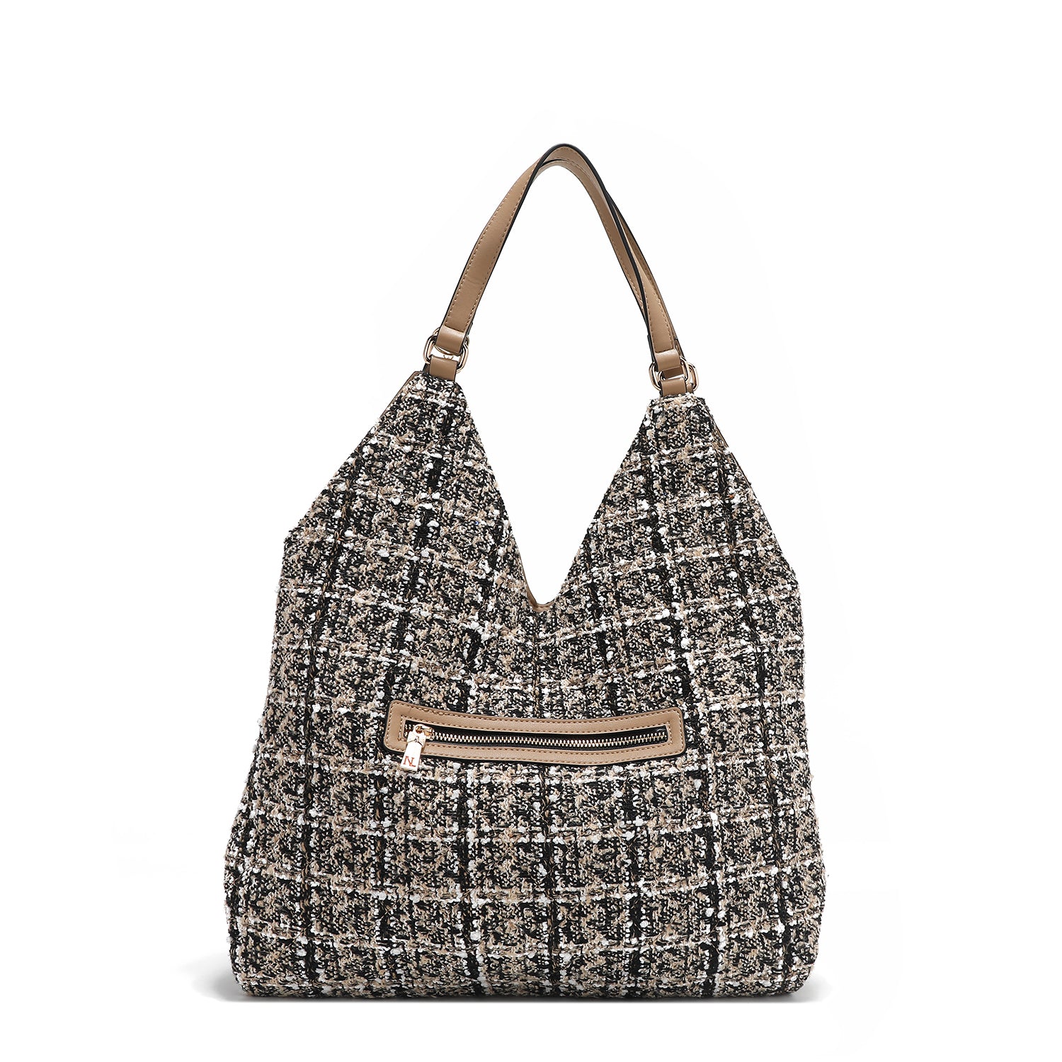 GRAND SAC HOBO STYLE TWEED (BEIGE)