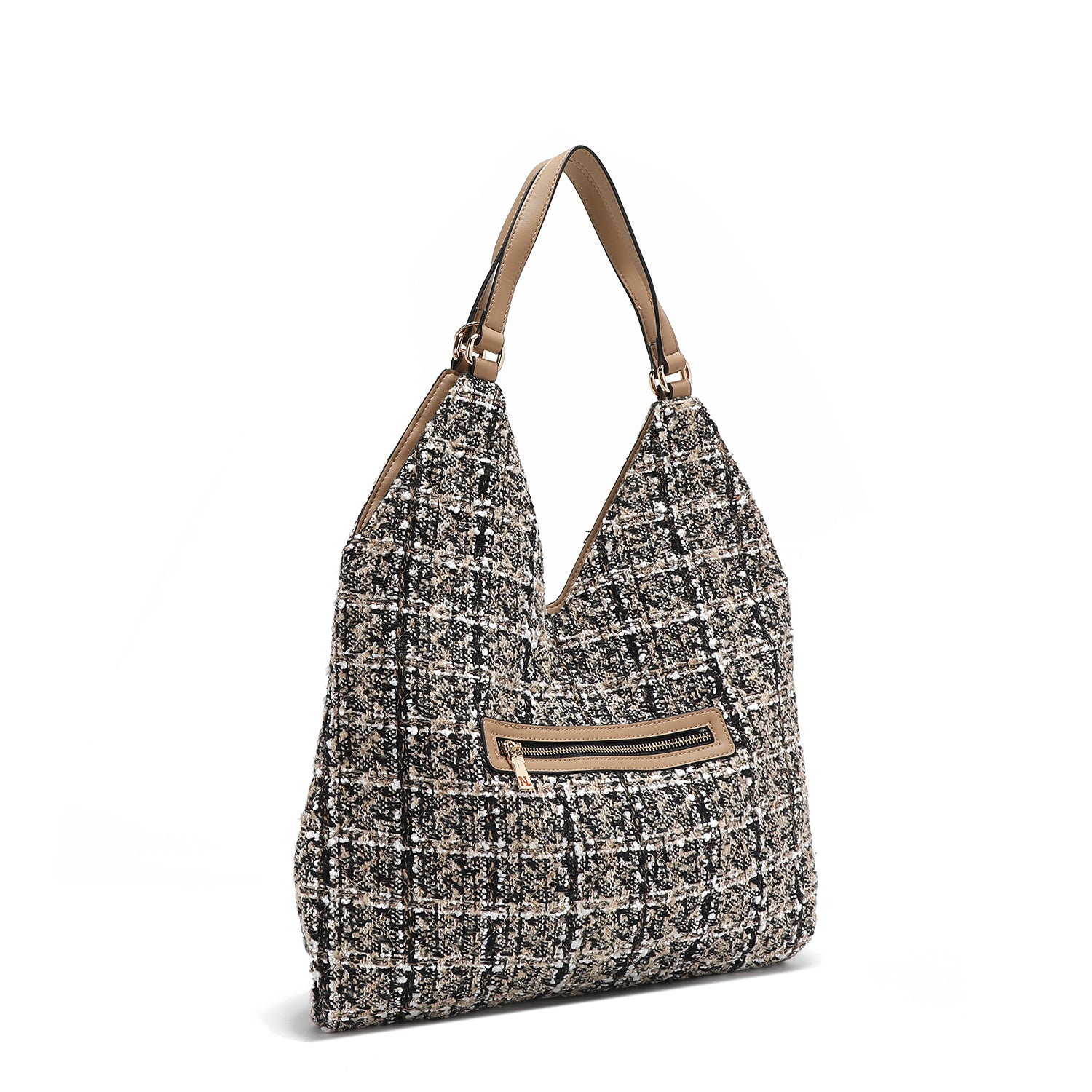 GRAND SAC HOBO STYLE TWEED (BEIGE)