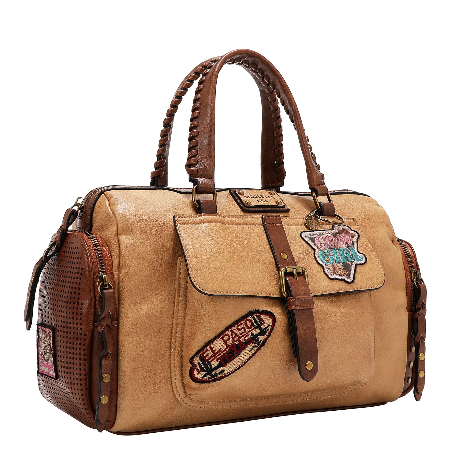 BOLSO VINTAGE BOSTON CON PARCHE (MARRON)