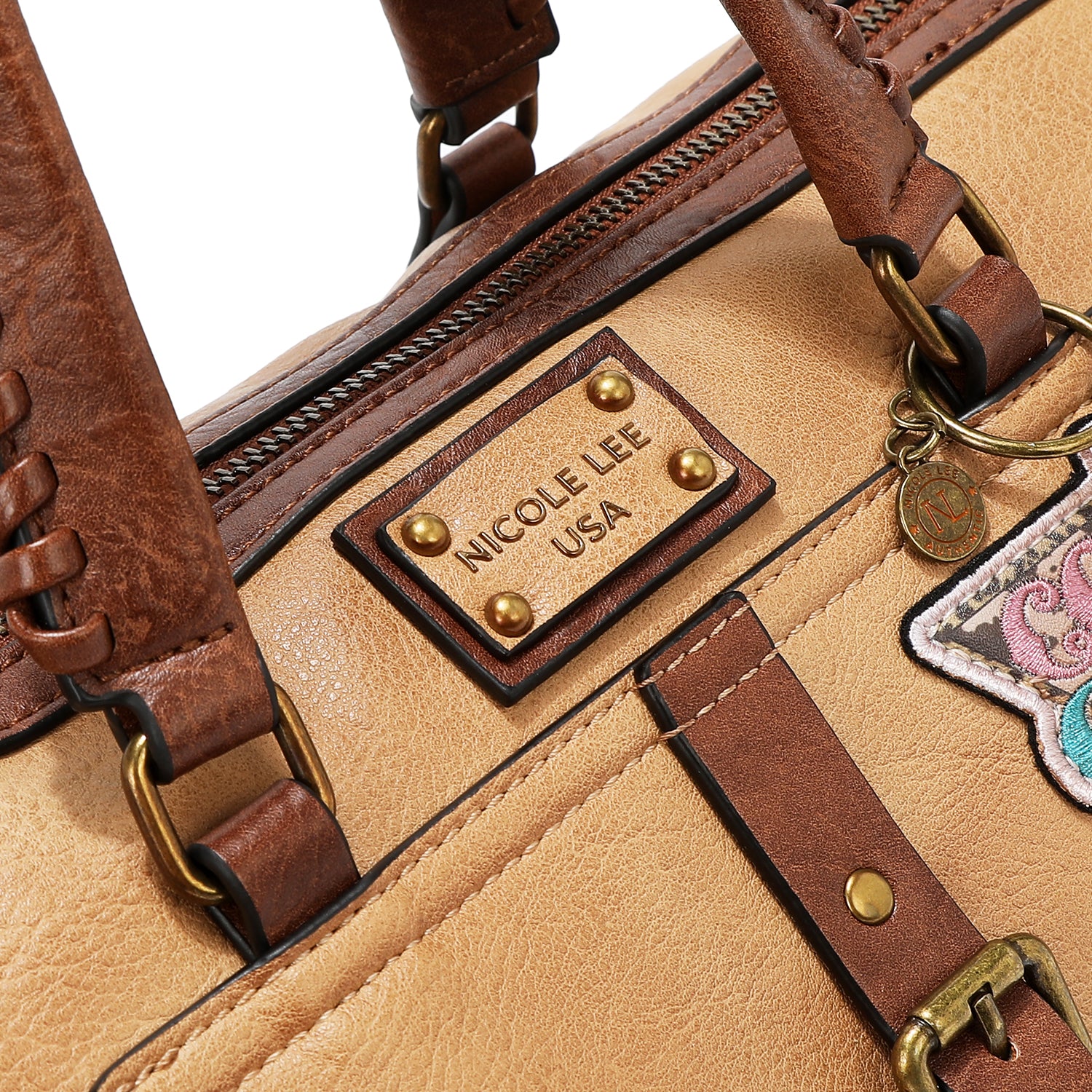 BOLSO VINTAGE BOSTON CON PARCHE (MARRON)
