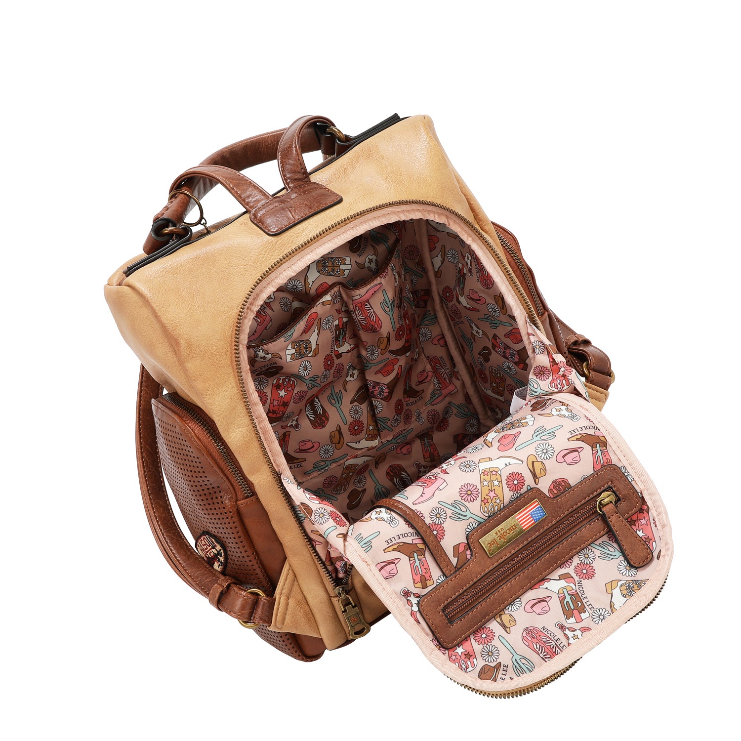 MOCHILA VINTAGE CON PARCHE (OLIVA)