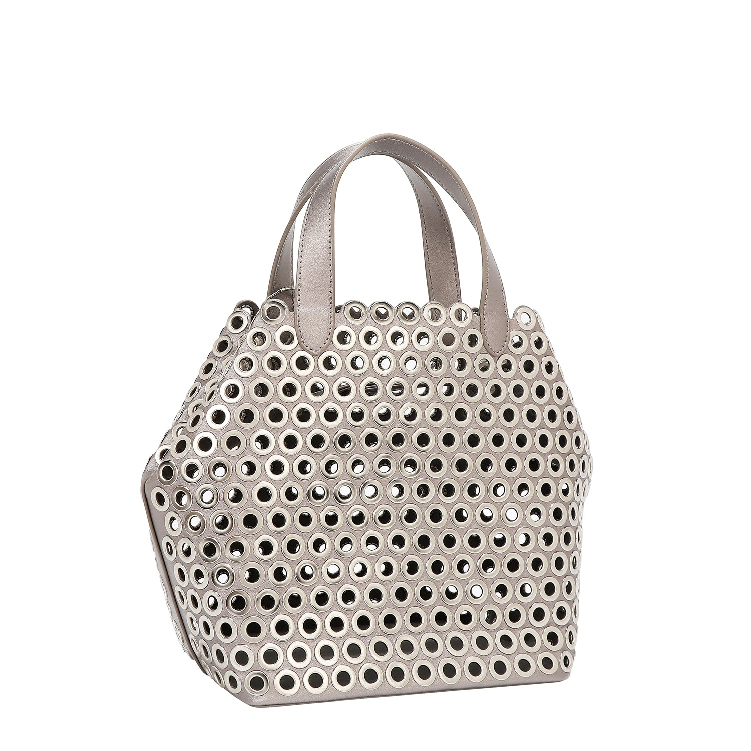 SAC CARTABLE AVEC BORD ŒILLETTES (ARGENT)