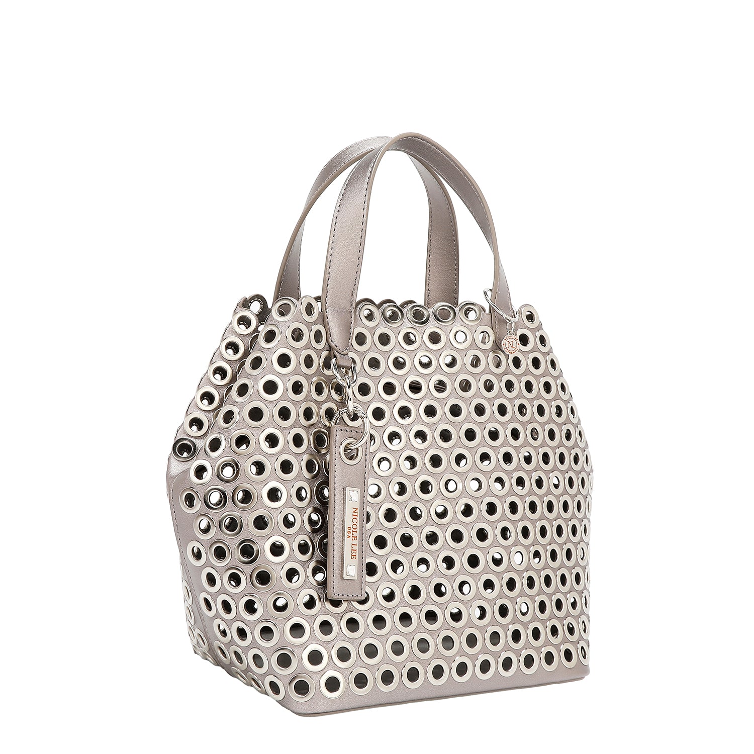 SAC CARTABLE AVEC BORD ŒILLETTES (ARGENT)