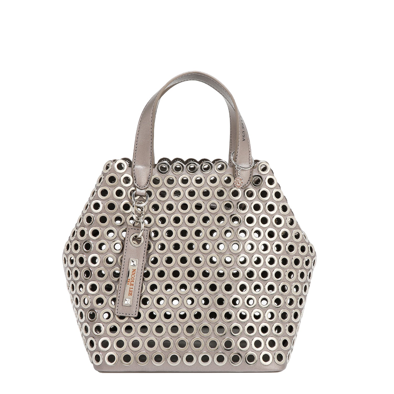 SAC CARTABLE AVEC BORD ŒILLETTES (ARGENT)