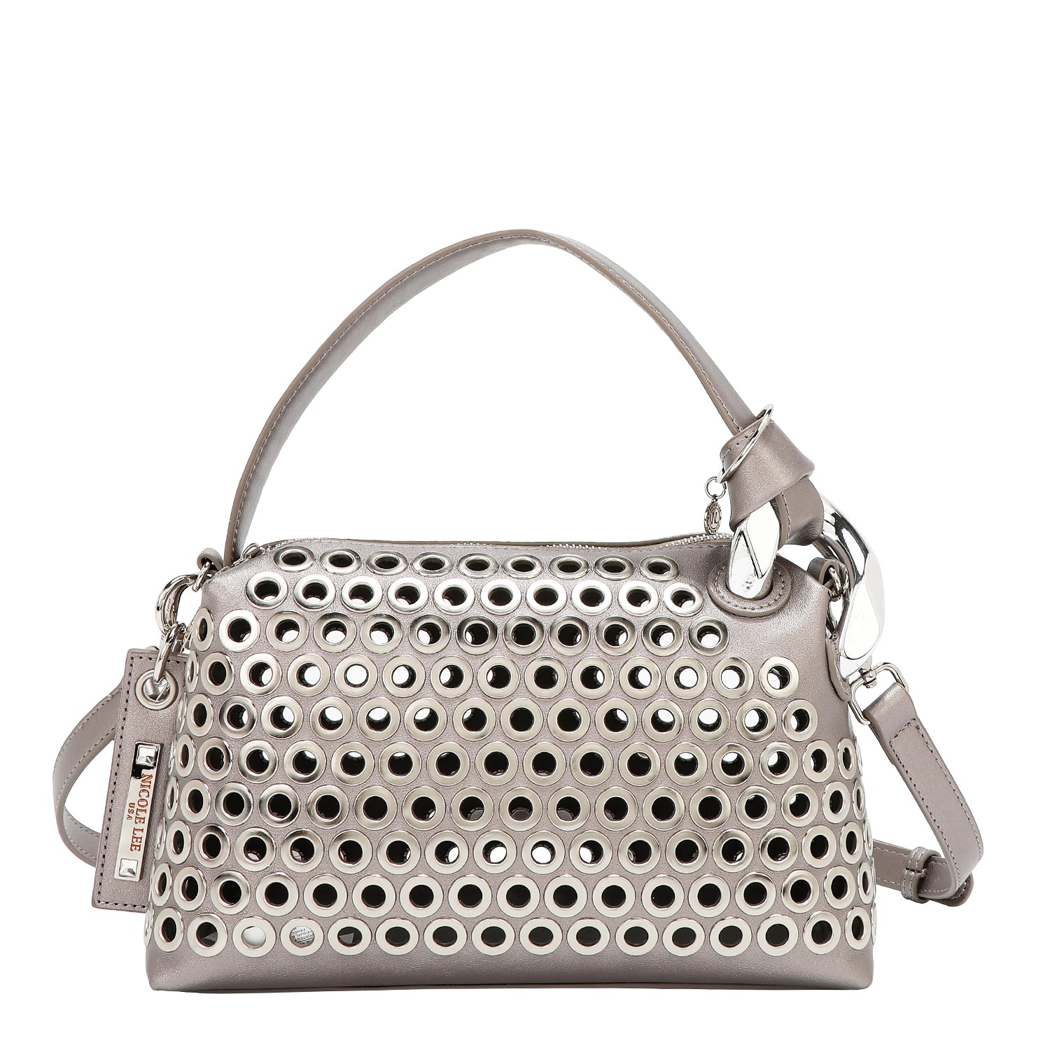 SAC BANDOULIÈRE AVEC BORD OEILLET (ARGENT)