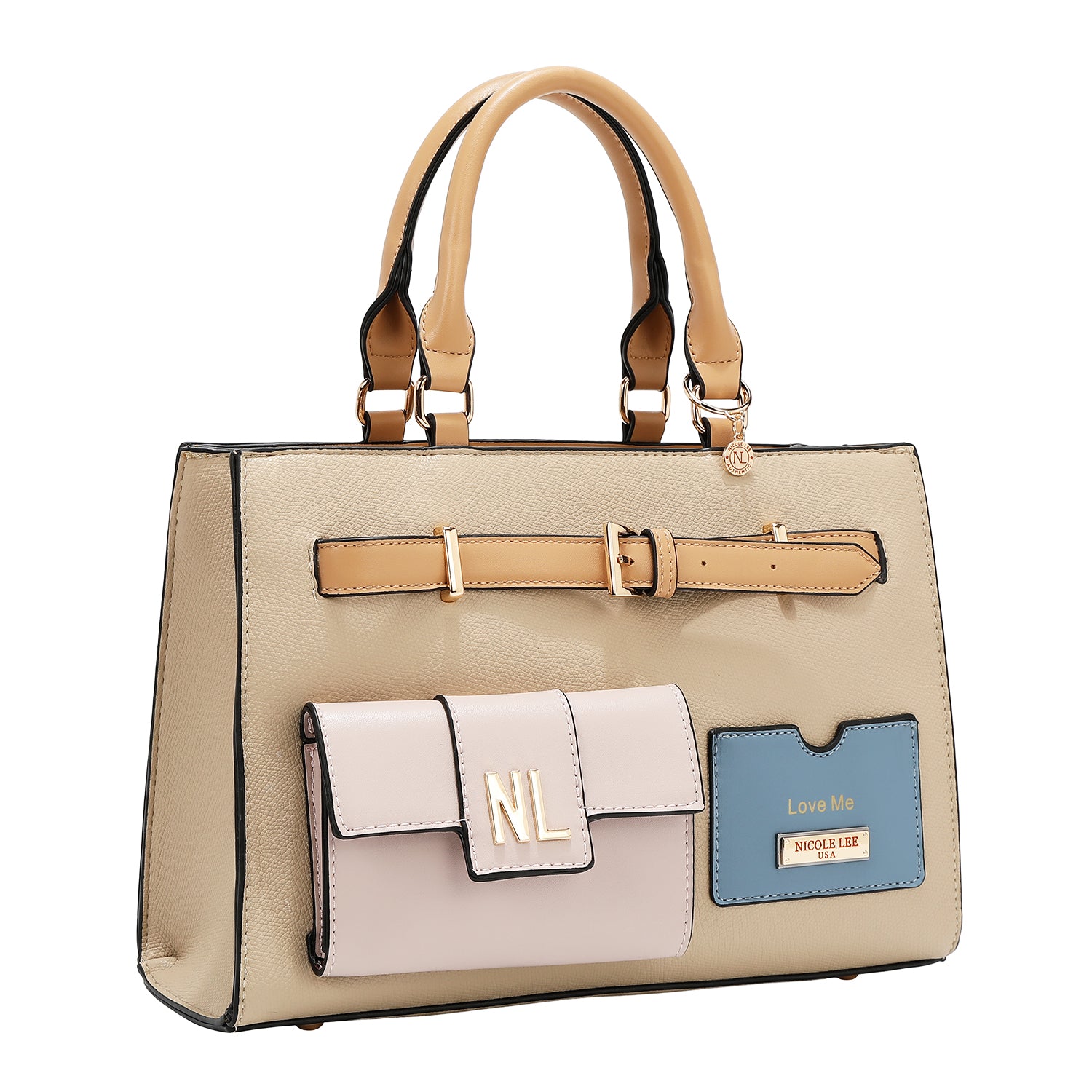Sac de poche avec blocs de couleurs (taupe)