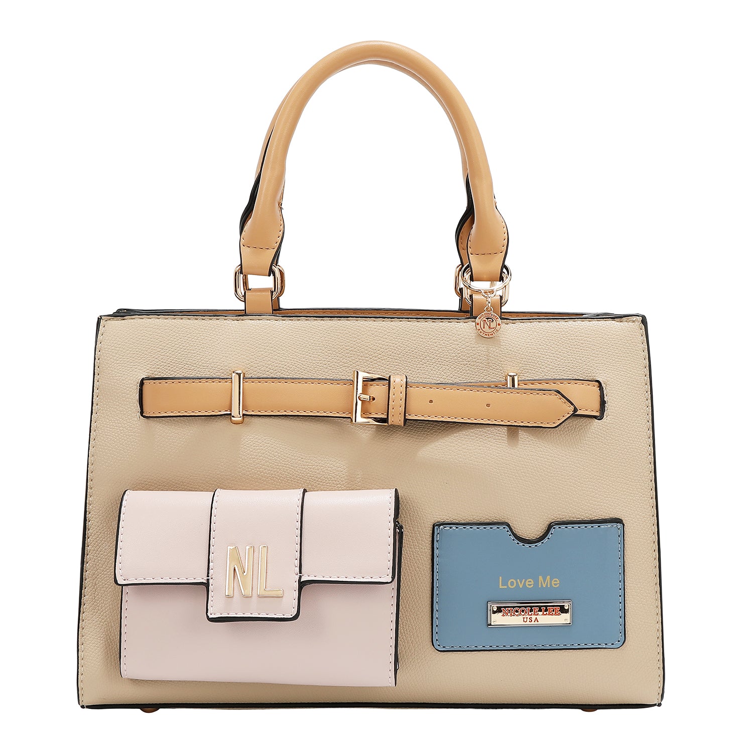 Sac de poche avec blocs de couleurs (taupe)
