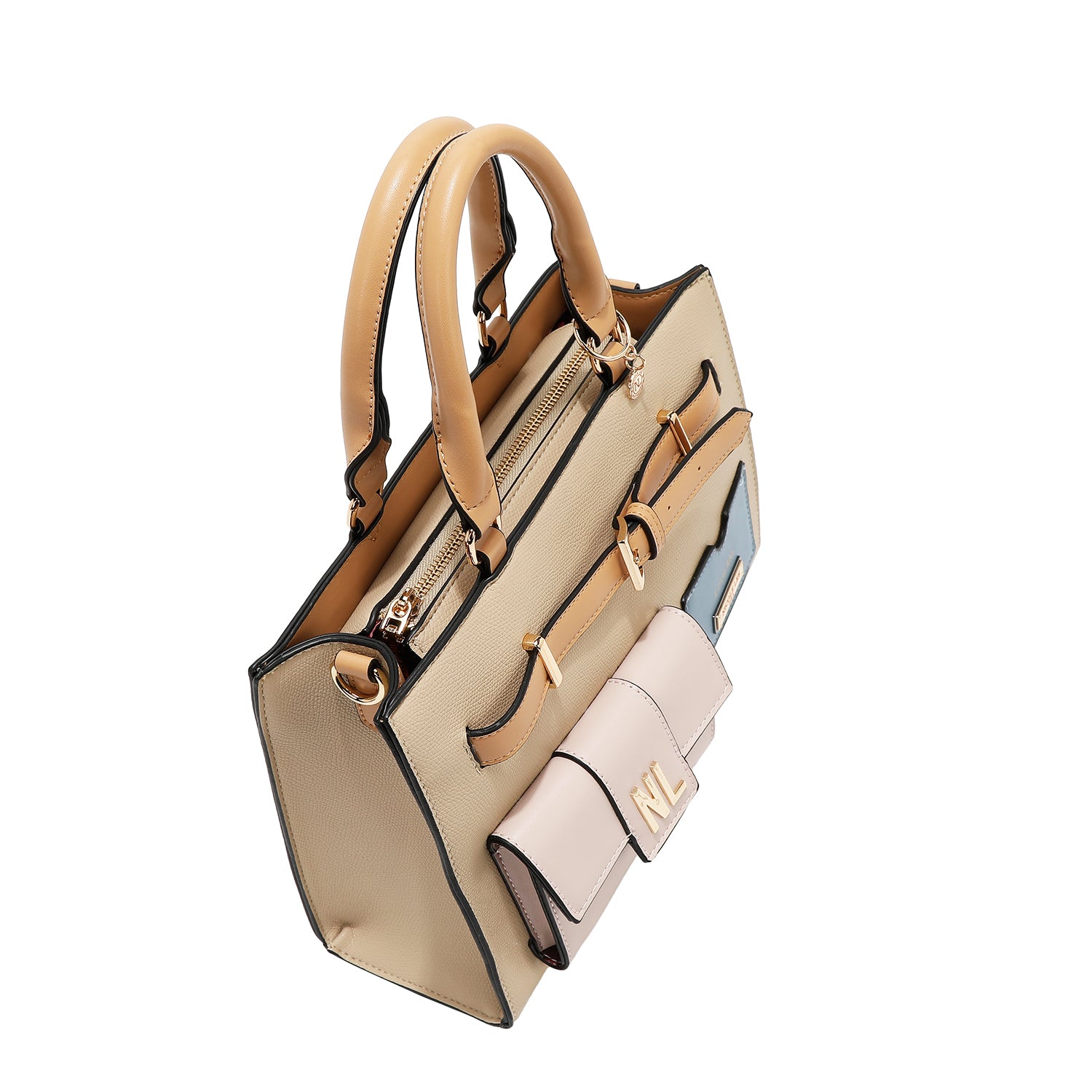 Sac de poche avec blocs de couleurs (taupe)