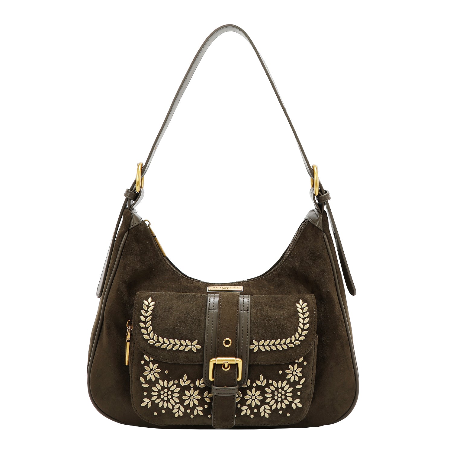 SAC BANDOULIÈRE AVEC DESIGN FLORAL (OLIVE)